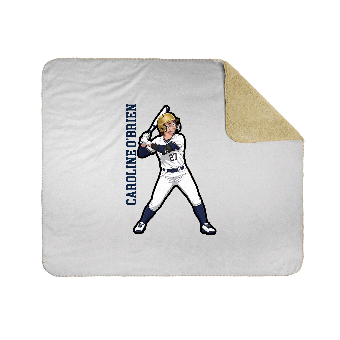 Throw Blanket — Name Vertical in White