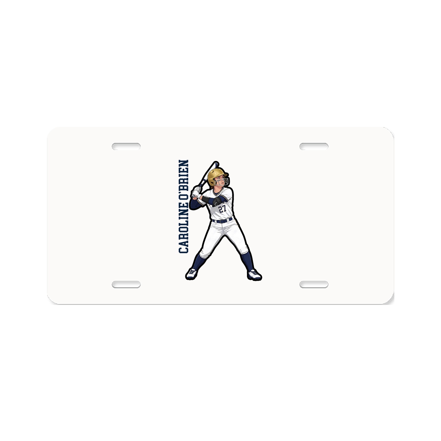 License Plate — Name Vertical in Classic