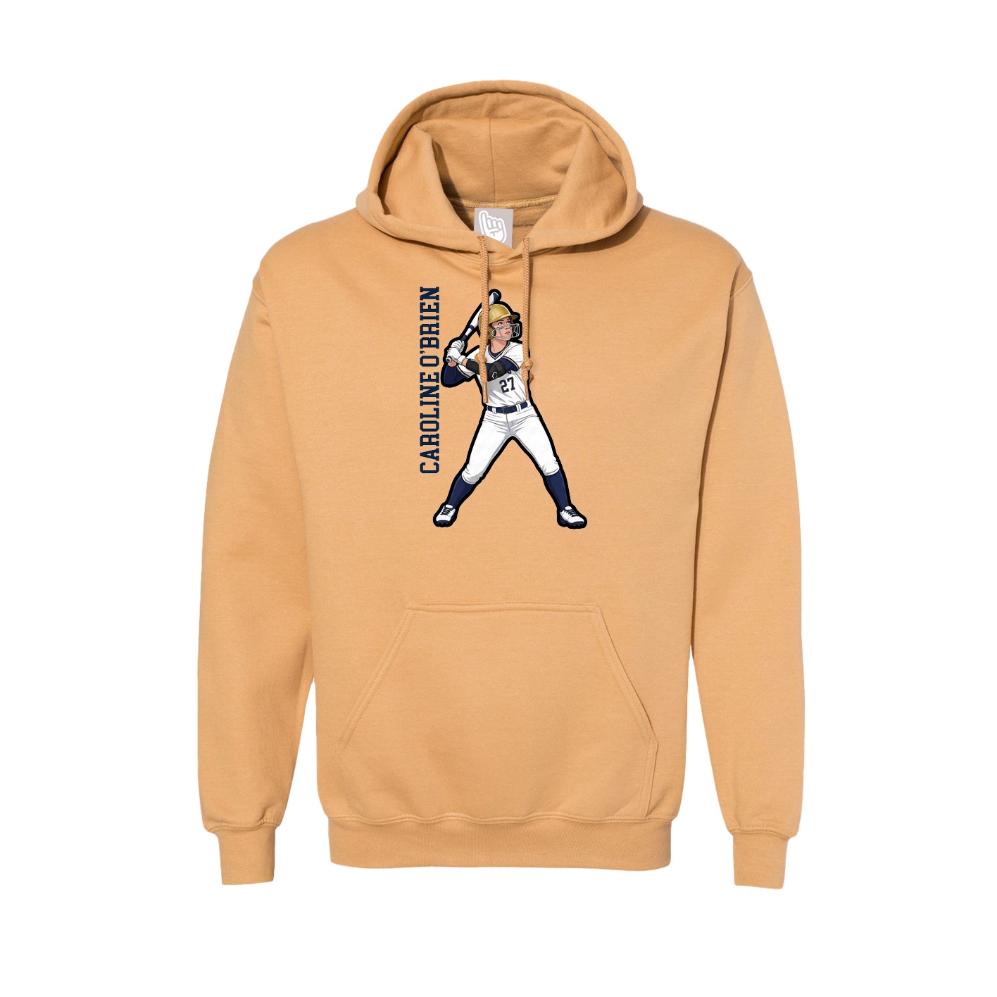 Hoodie — Name Vertical in Vegas Gold