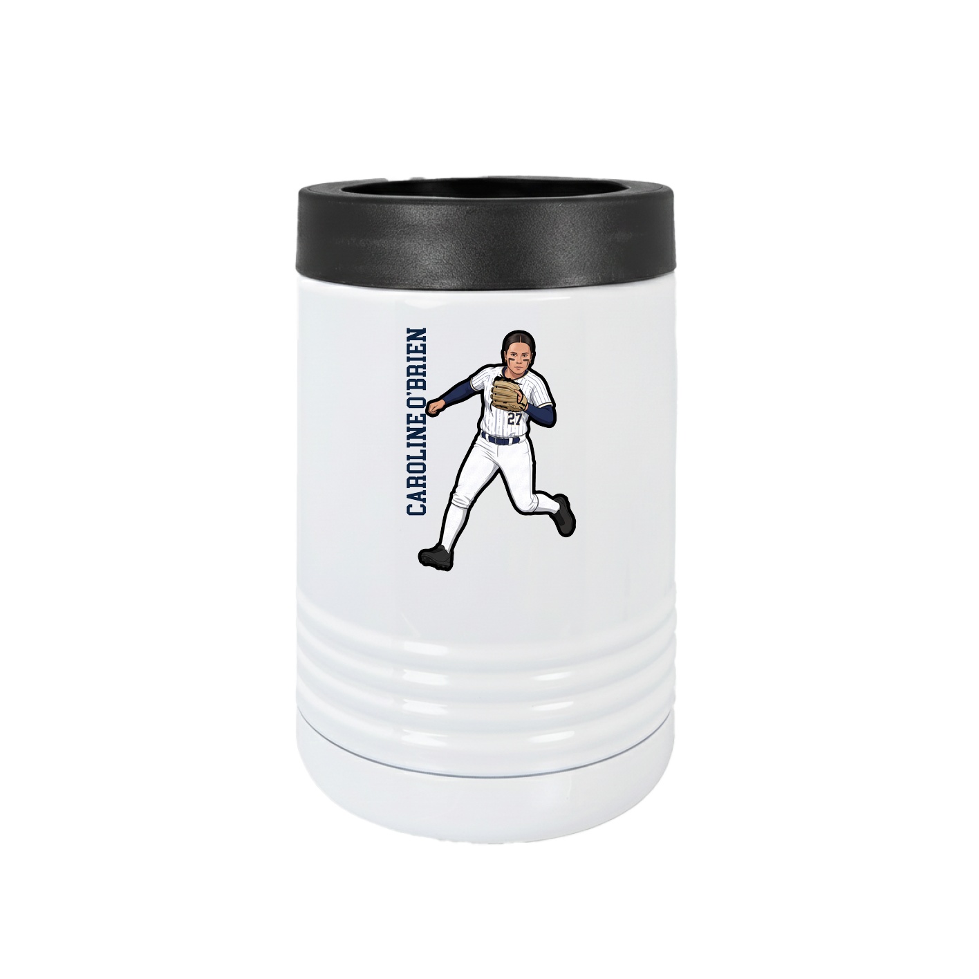 Beverage Holder — Name Vertical in White