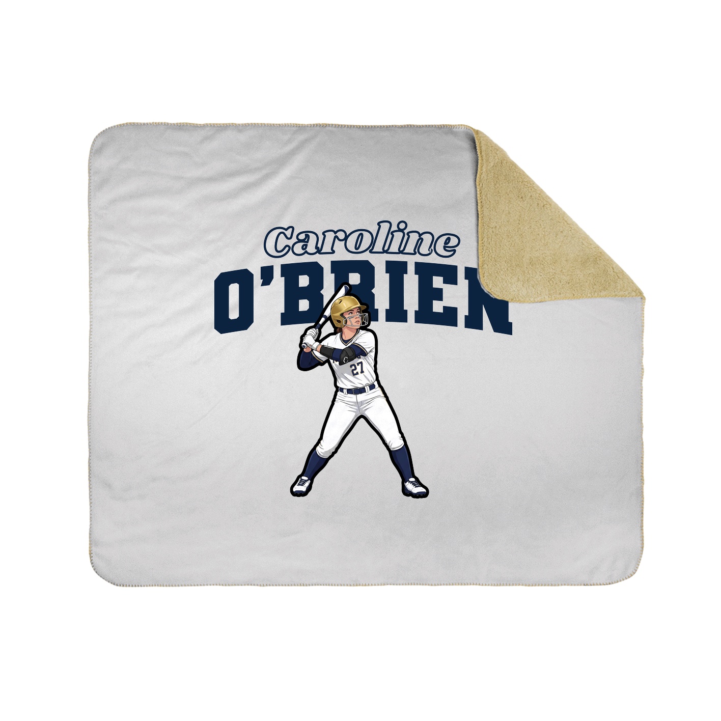 Throw Blanket — Name Arch in White