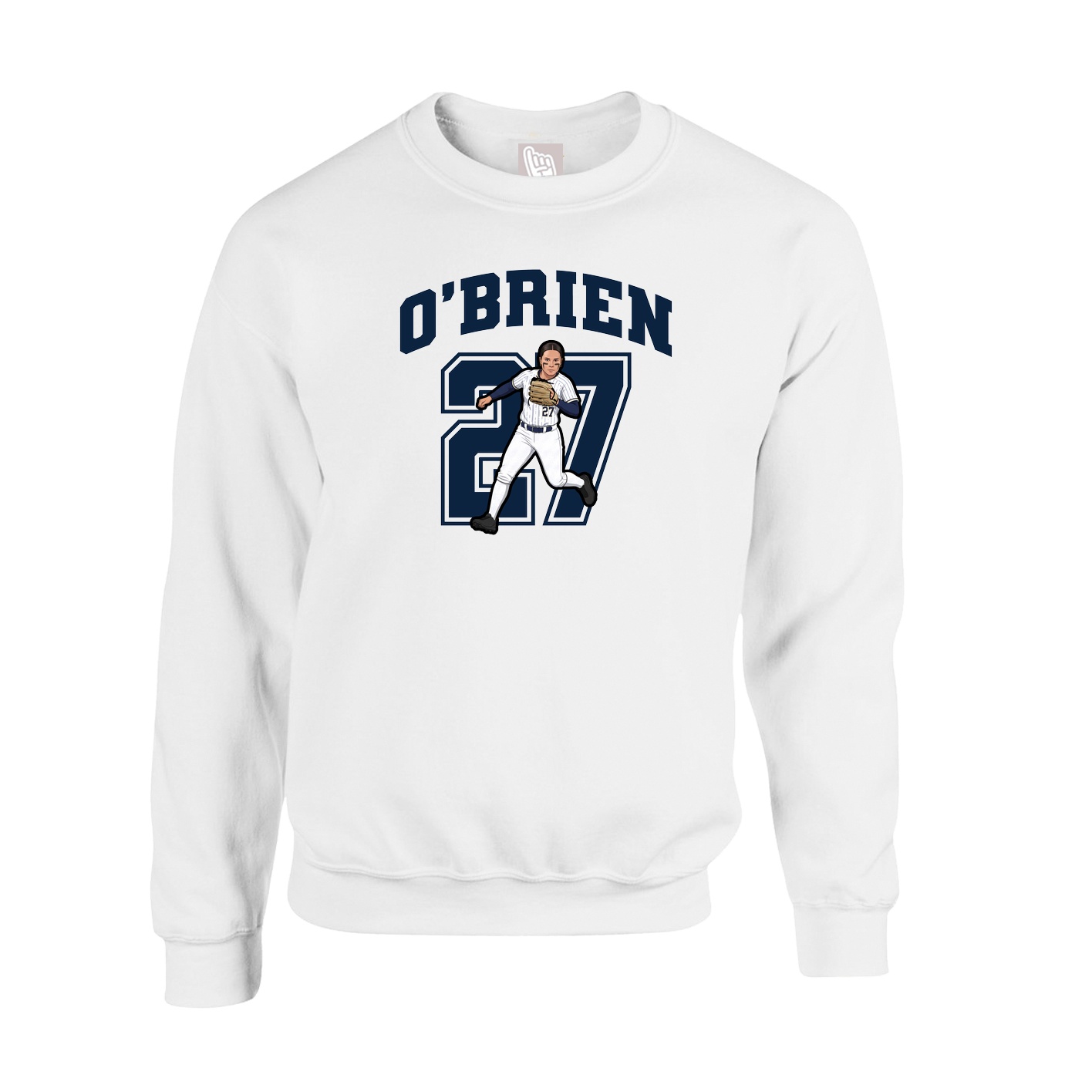 Fleece Crew — Number in White