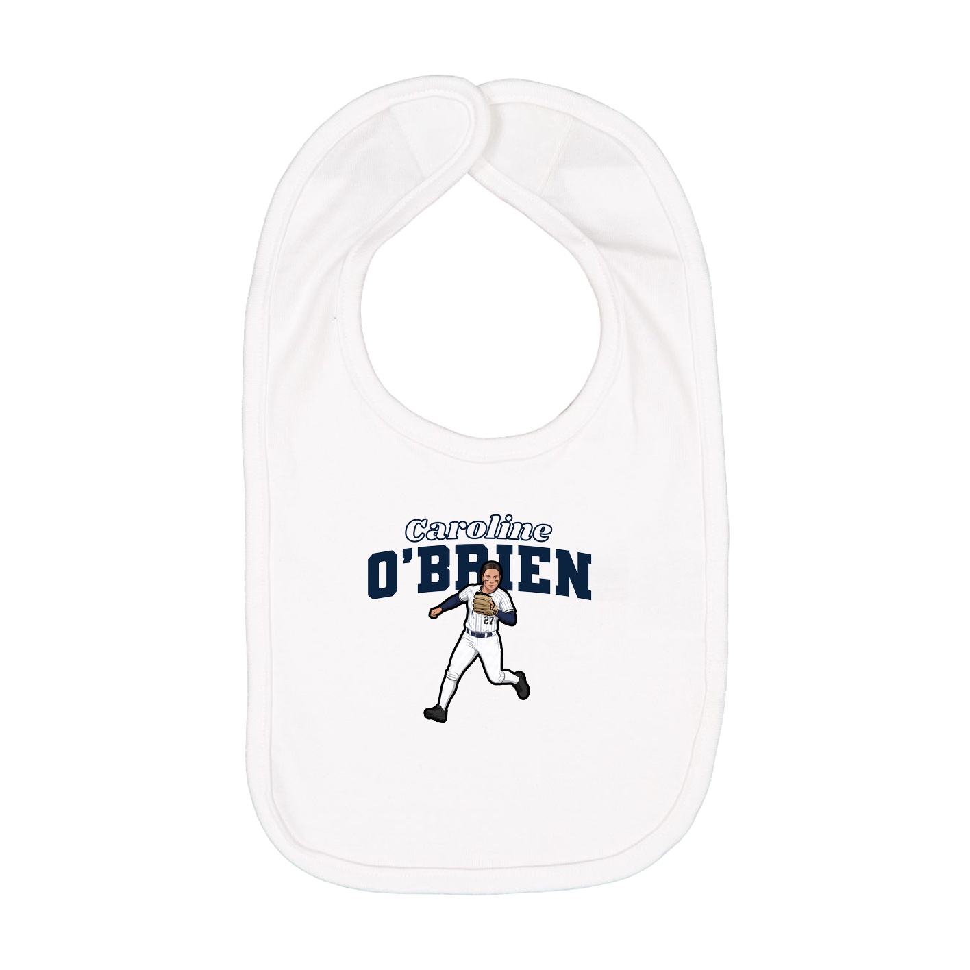 Infant Bib — Name Arch in White
