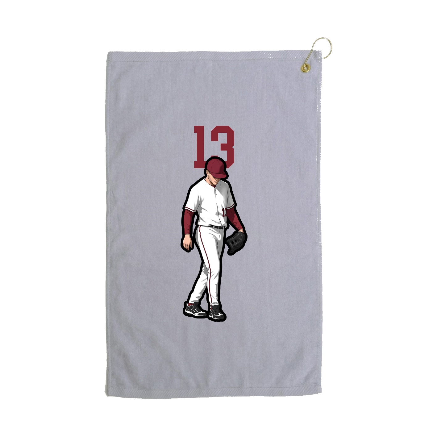 Golf Towel — Number Top in Grey