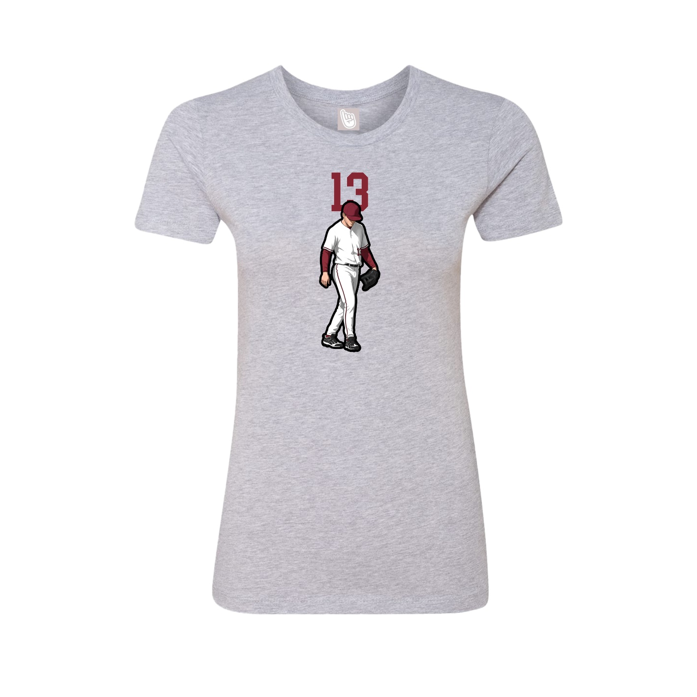 Womens Tee — Number Top in Grey