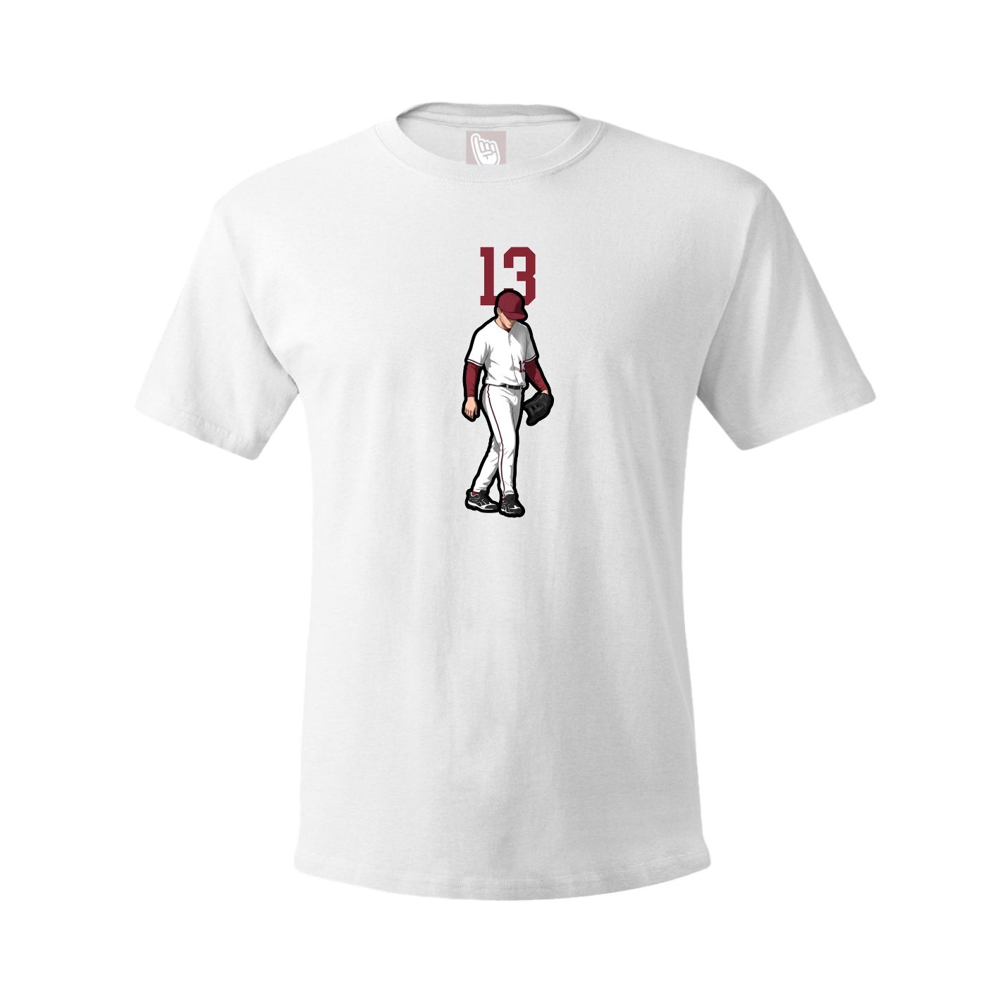 Youth Tee — Number Top in White