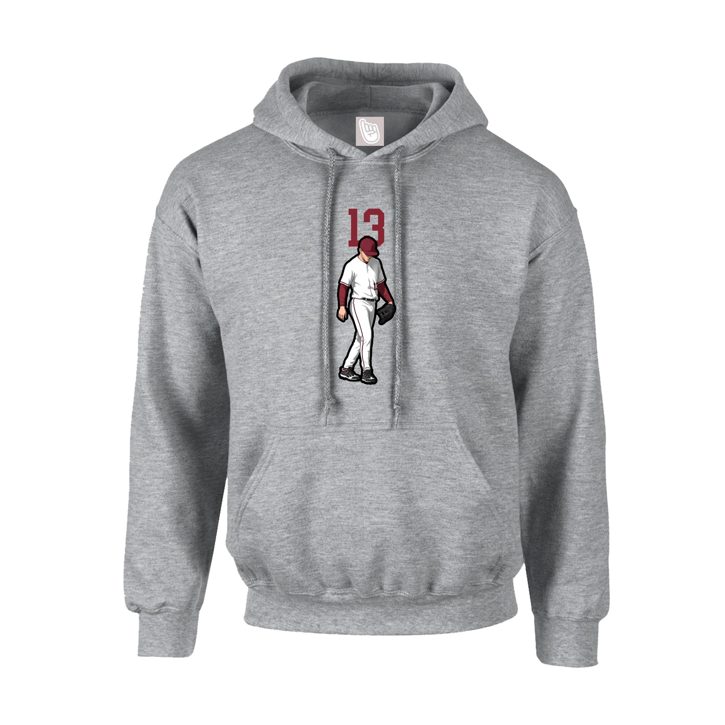 Youth Hoodie — Number Top in Grey