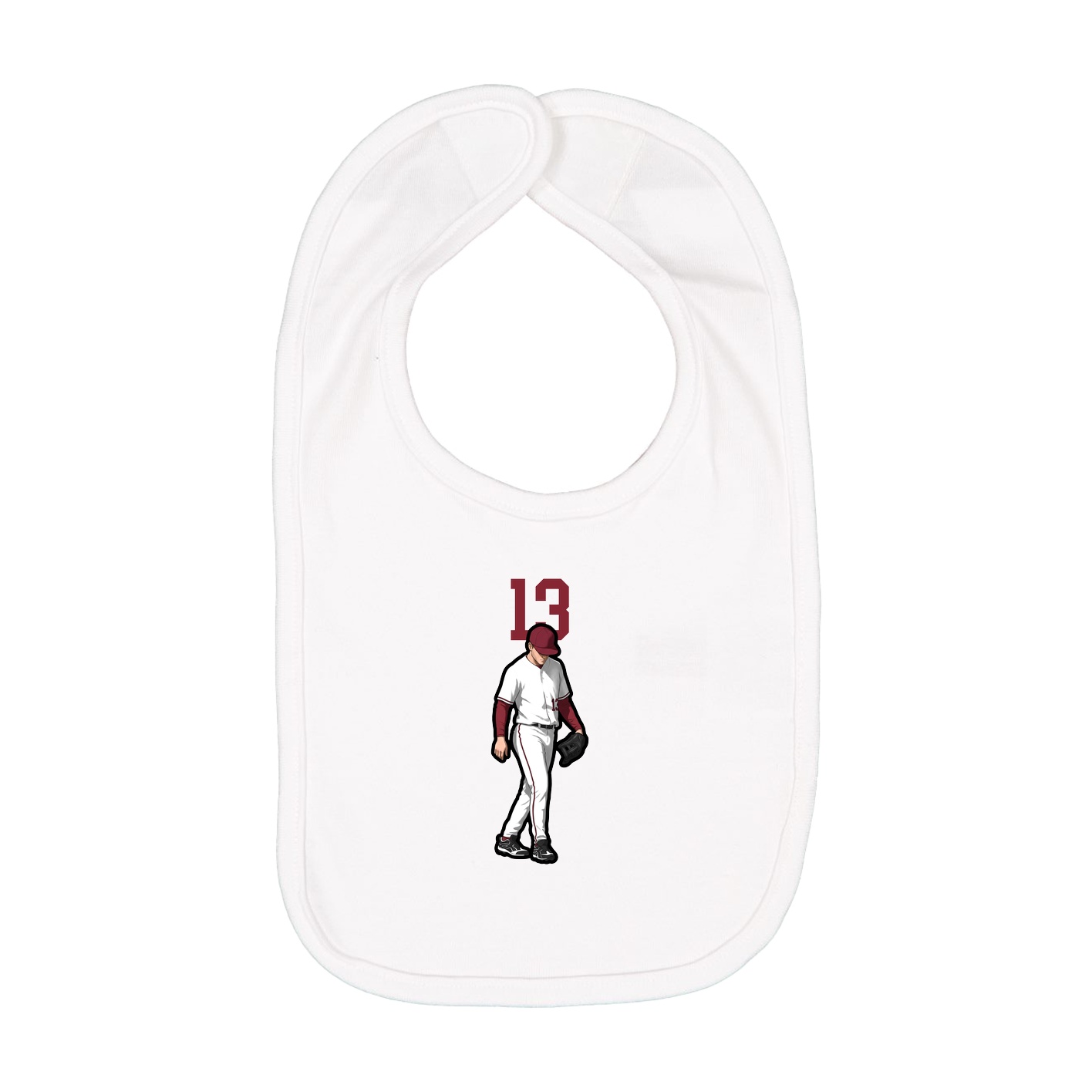 Infant Bib — Number Top in White