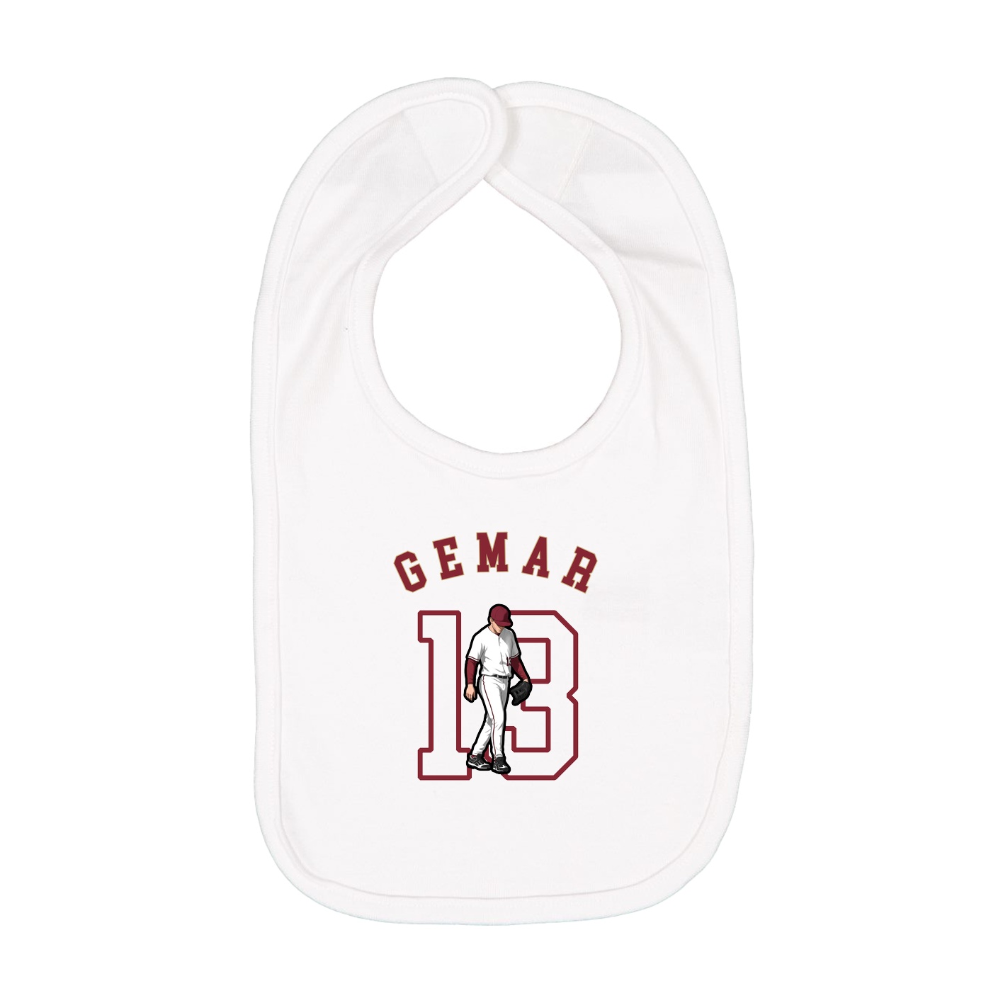 Infant Bib — Shirsey Arch in White