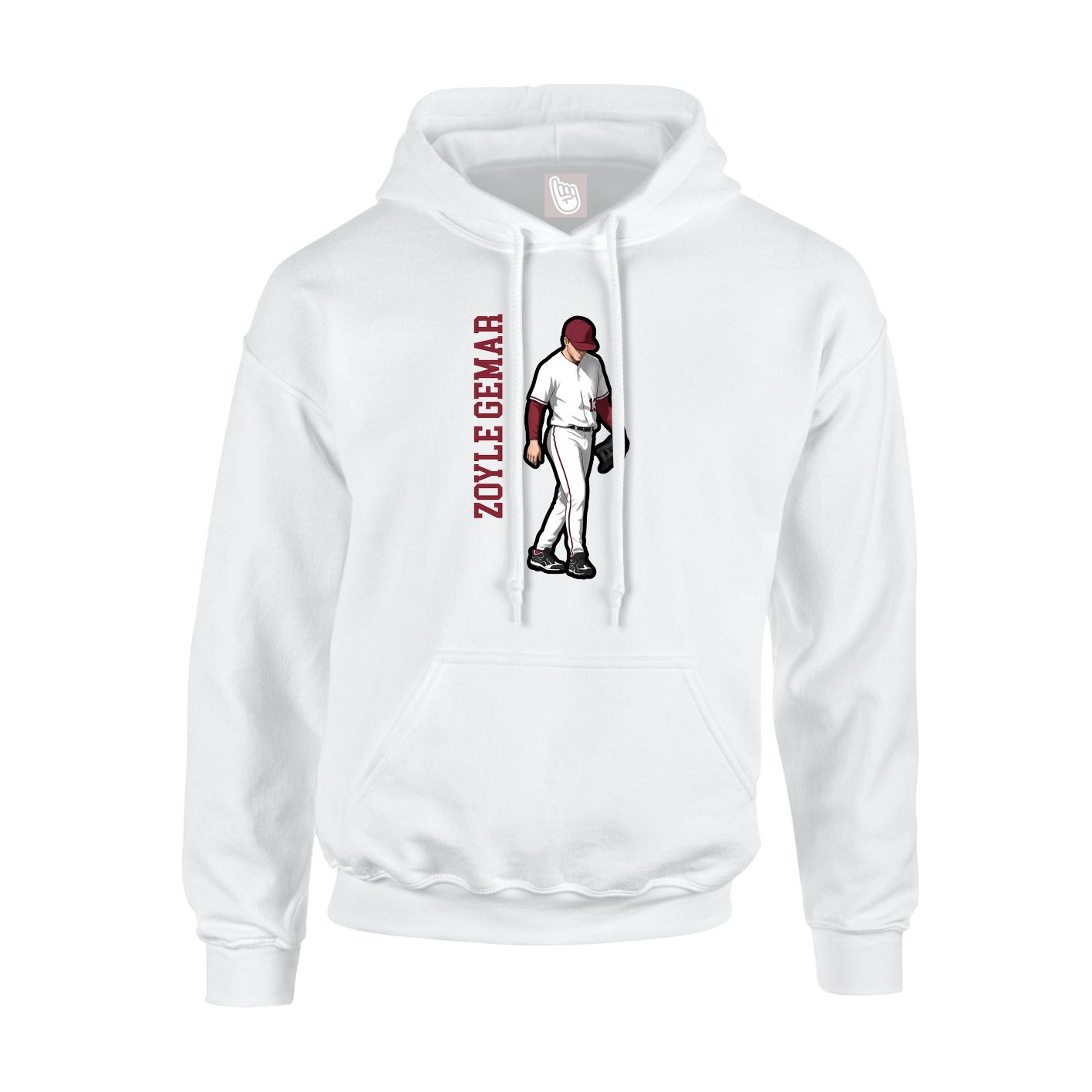 Youth Hoodie — Name Vertical in White