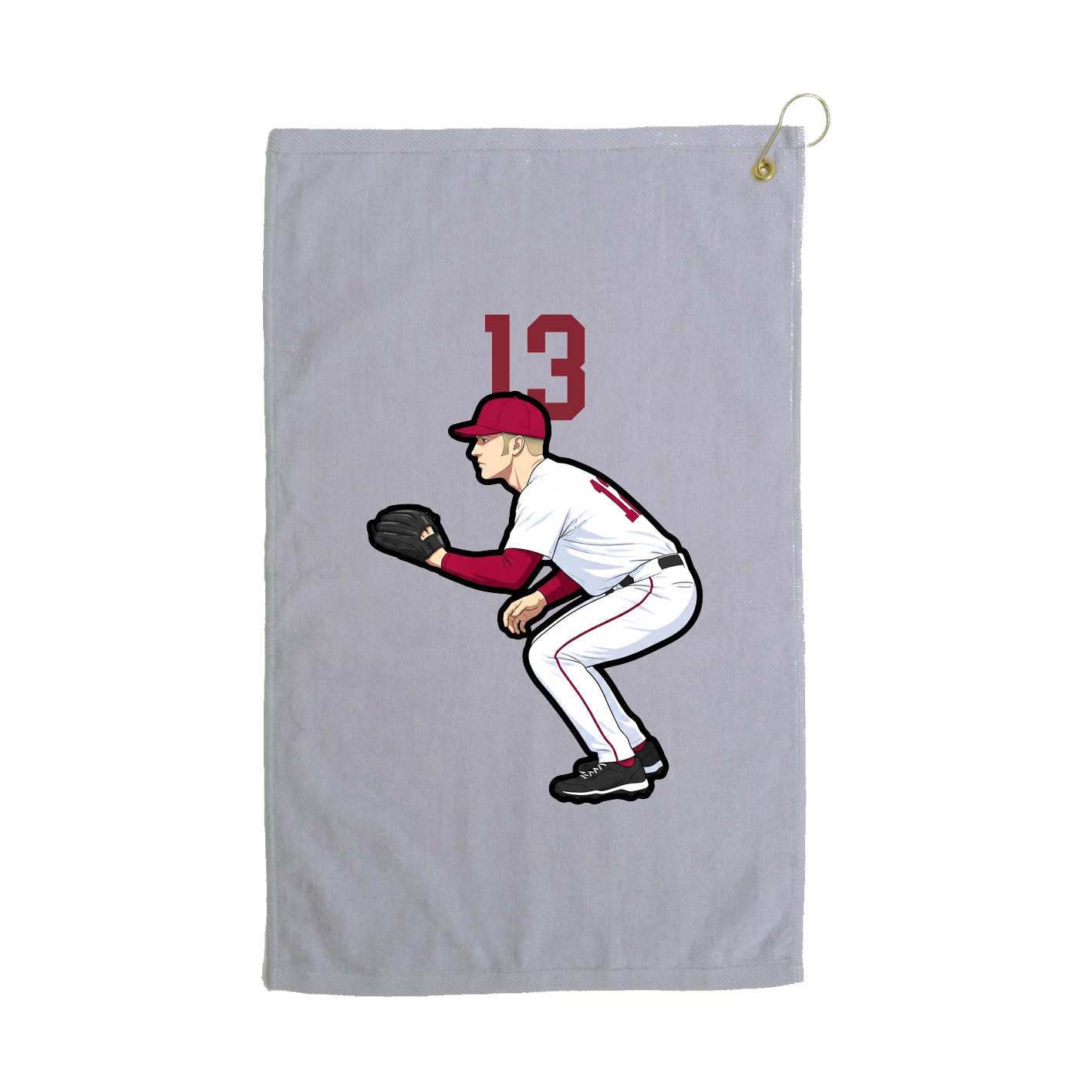 Golf Towel — Number Top in Grey