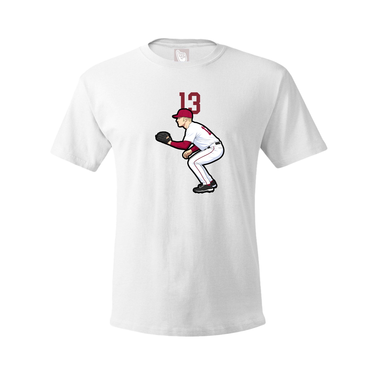 Youth Tee — Number Top in White