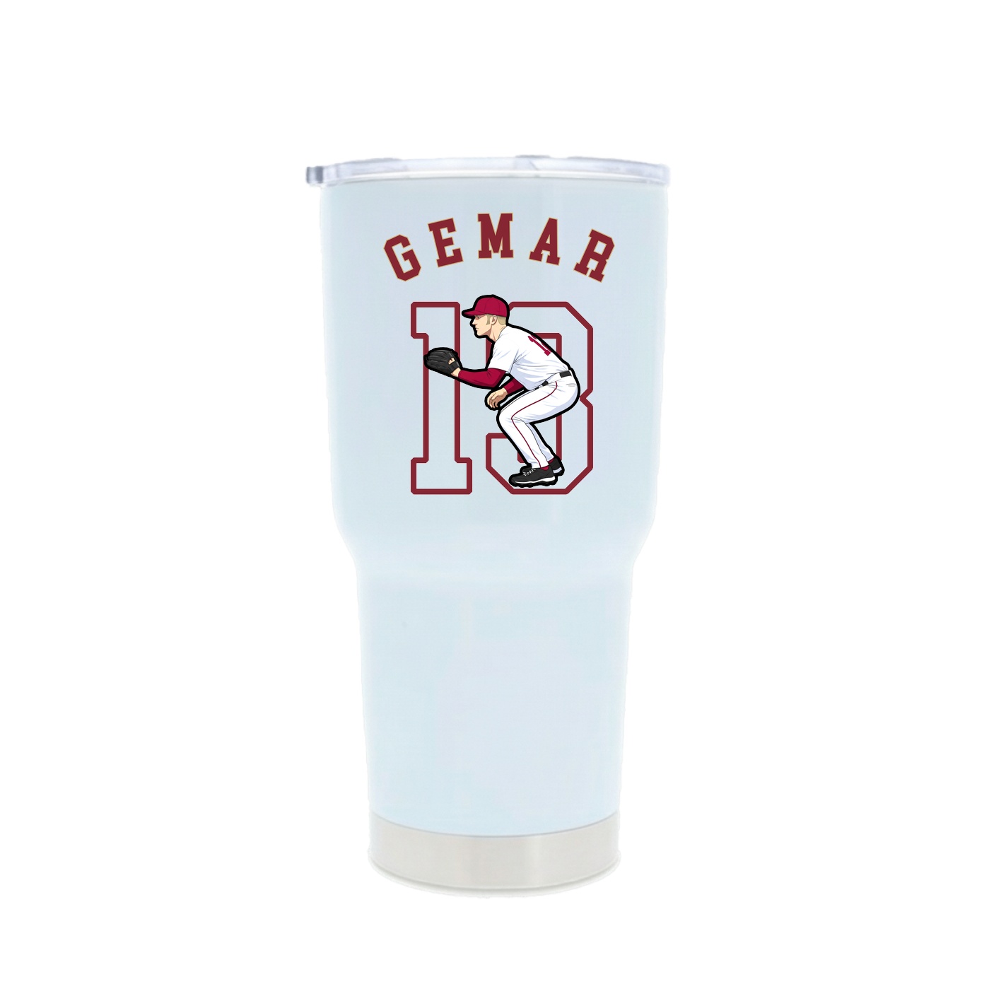 30oz Stainless Steel Tumbler — Shirsey Arch in White
