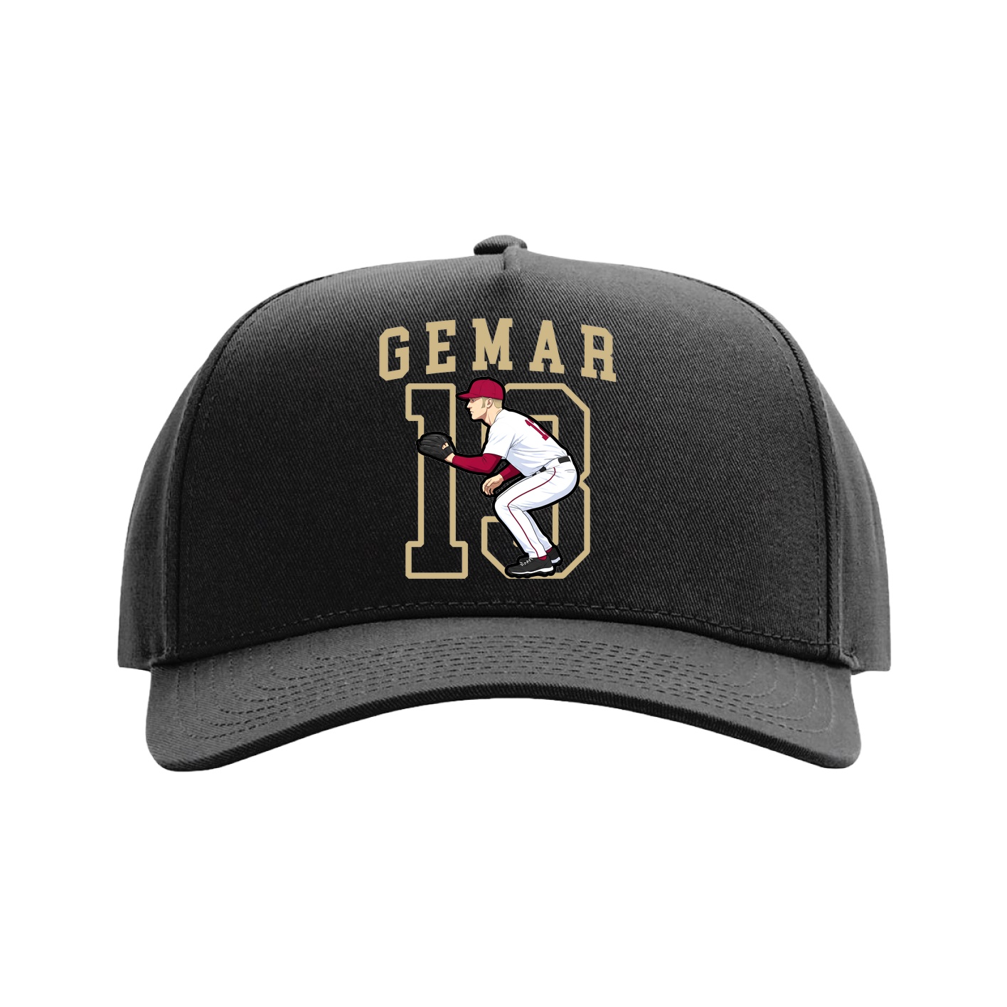 Full Fabric Five-Panel Champ Cap — Shirsey in Black