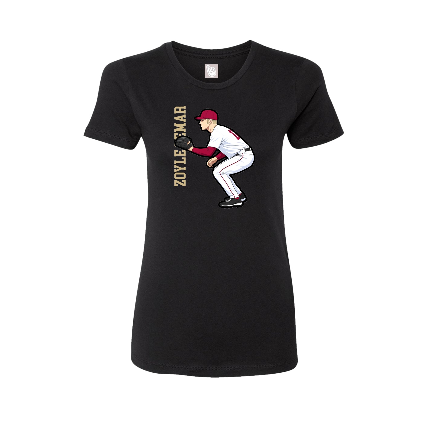 Womens Tee — Name Vertical in Black