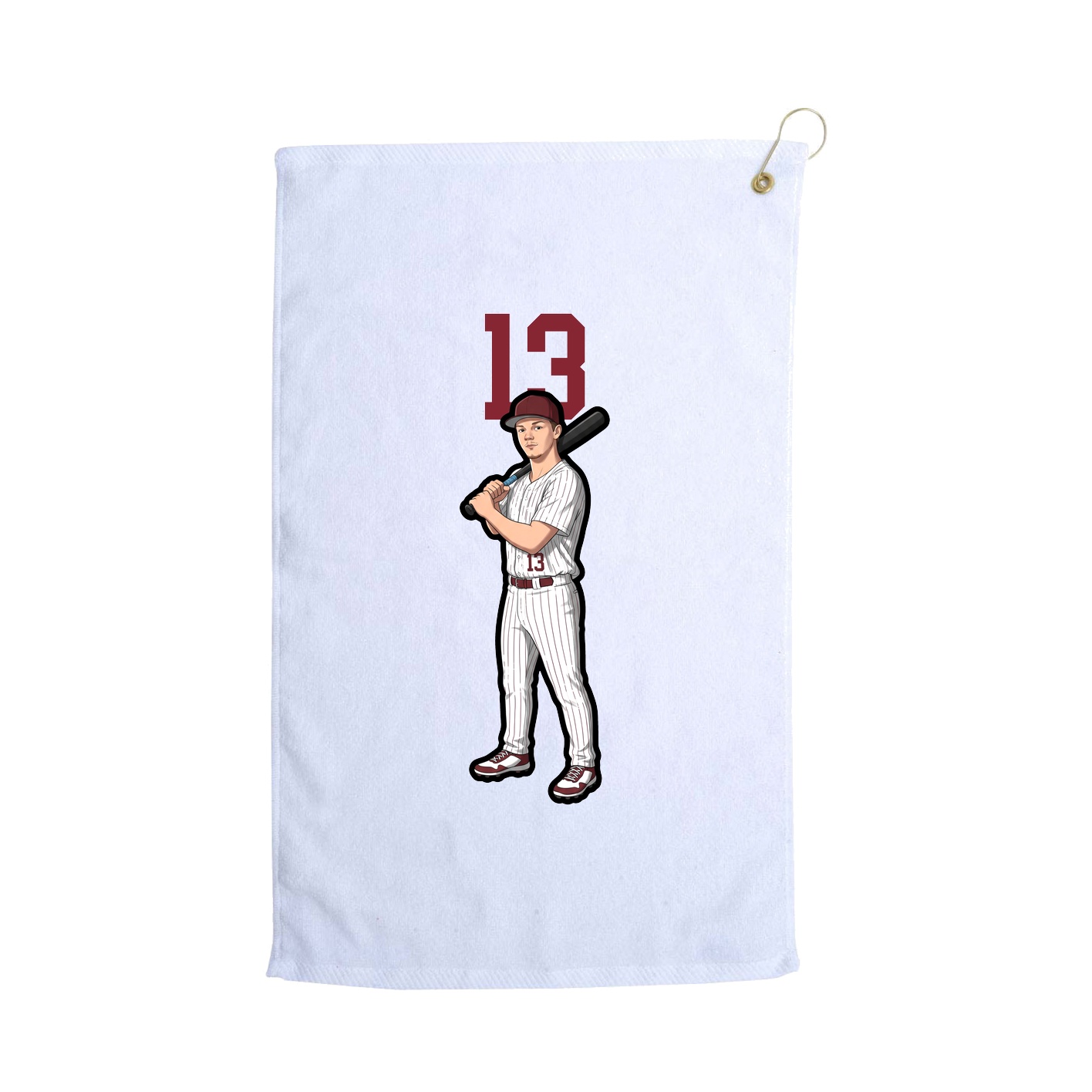 Golf Towel — Number Top in White