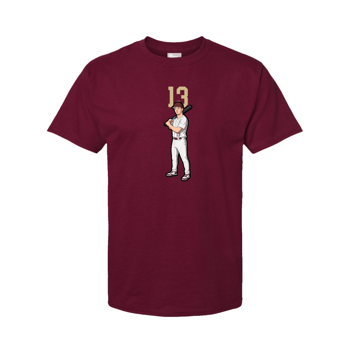 Youth Tee — Number Top in Cardinal