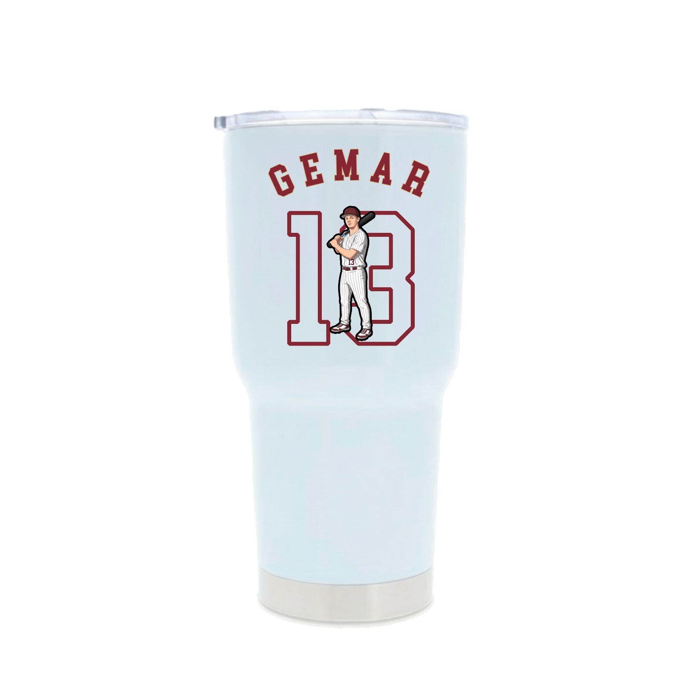 30oz Stainless Steel Tumbler — Shirsey Arch in White