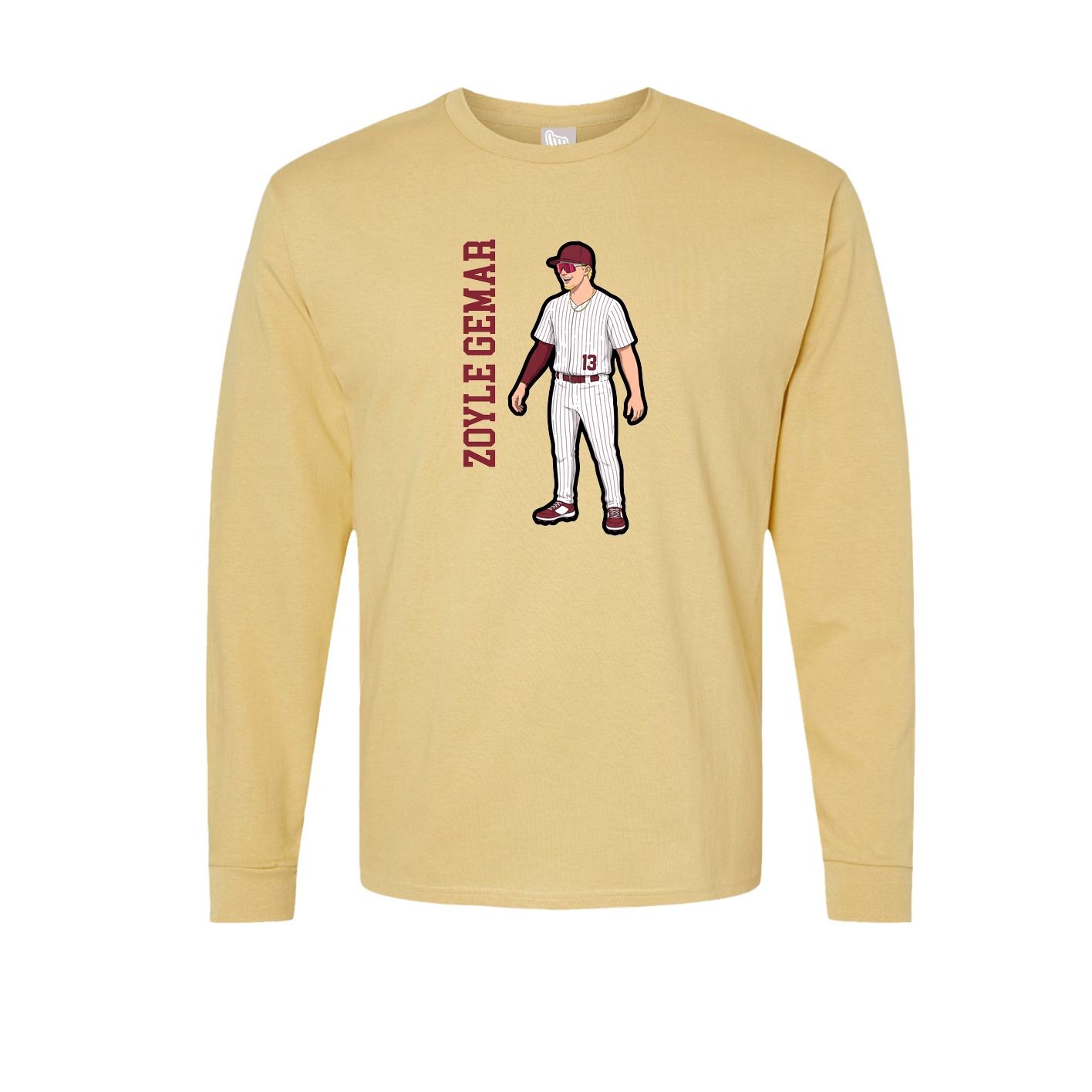 Long Sleeve Tee — Name Vertical in Vegas Gold