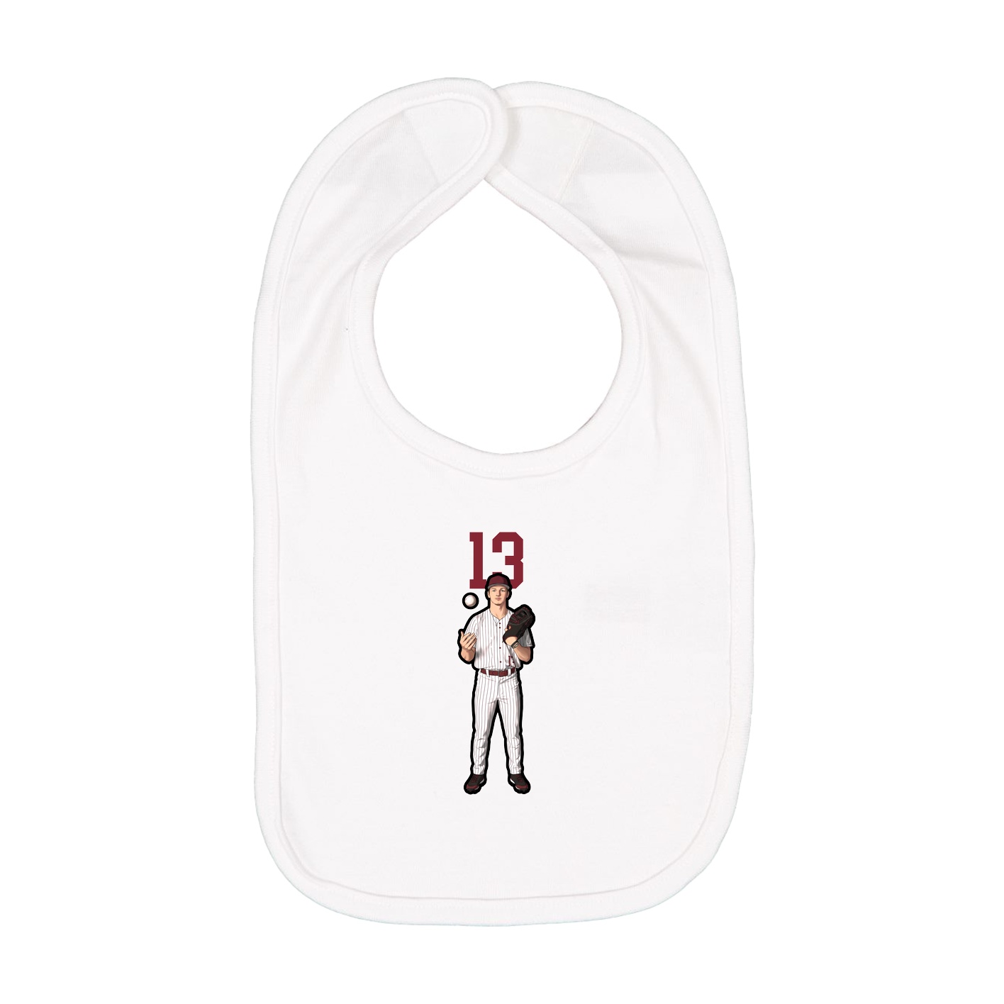 Infant Bib — Number Top in White