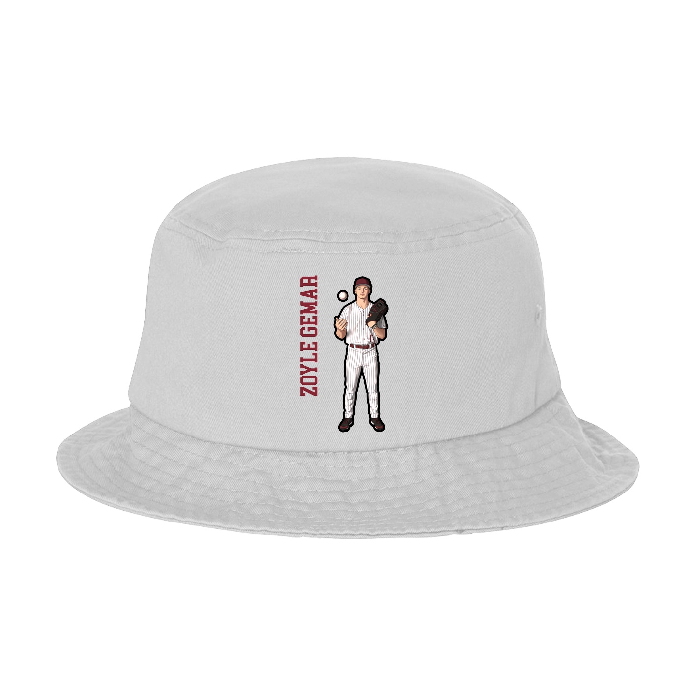 Bucket Cap — Name Vertical in White