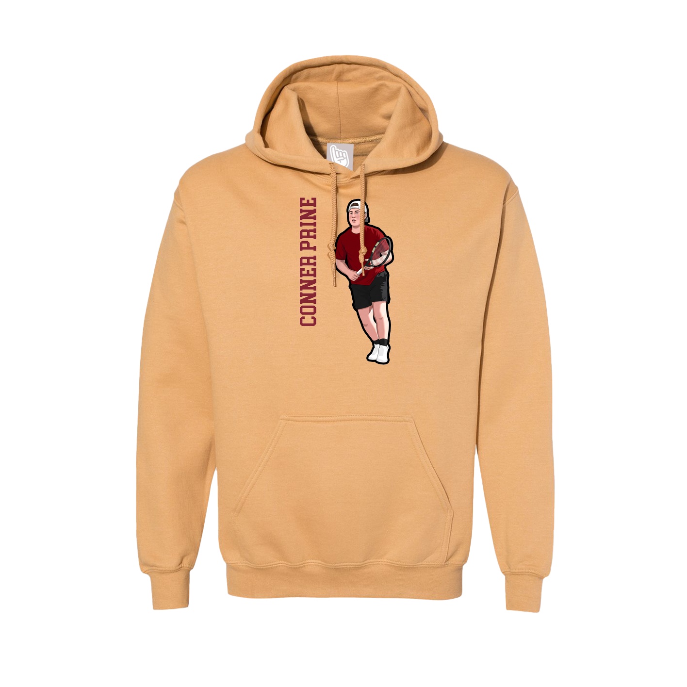 Hoodie — Name Vertical in Vegas Gold