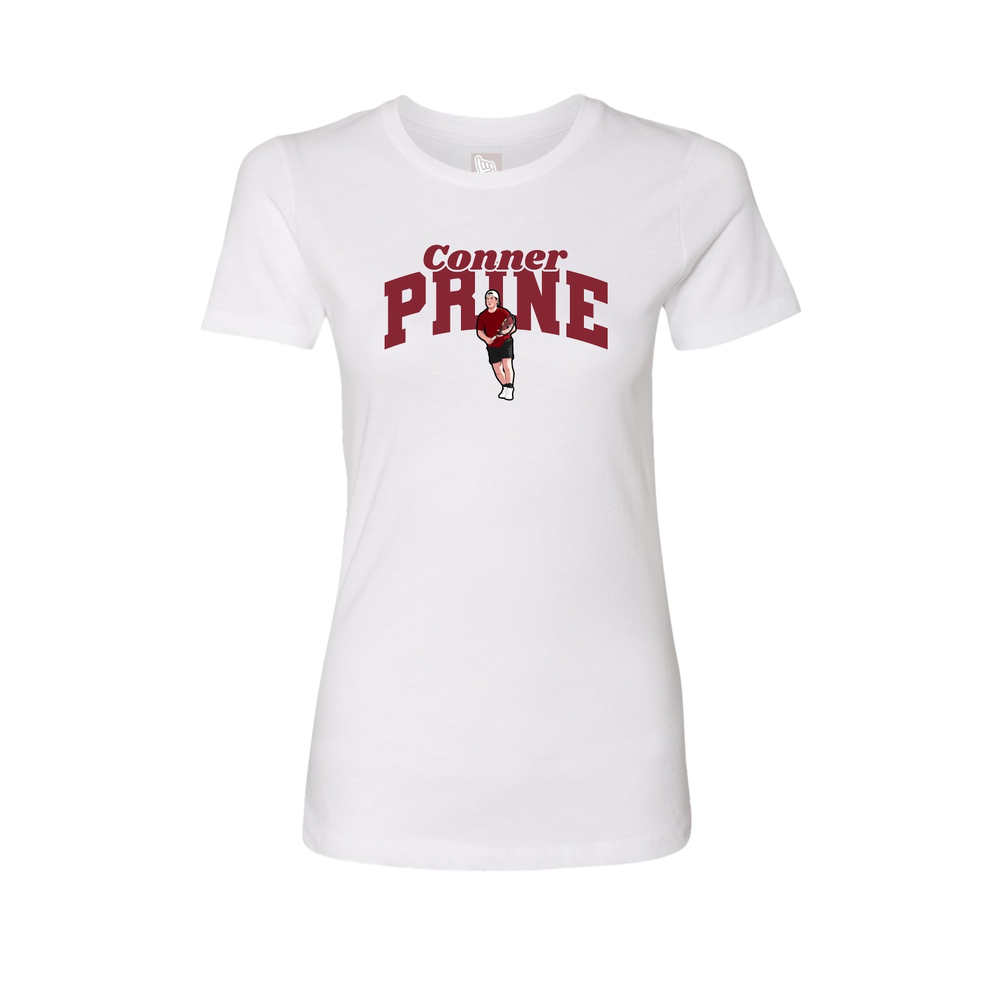 Fitted Women's Tee — Signature Arch in White