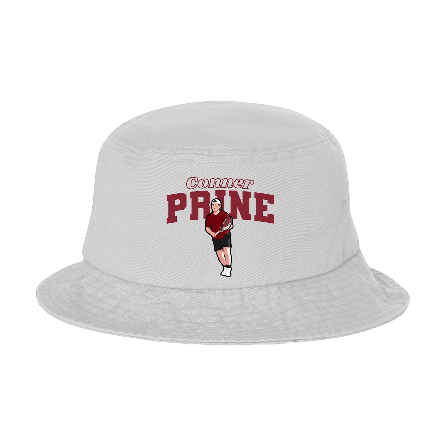 Bucket Cap — Name Arch in White