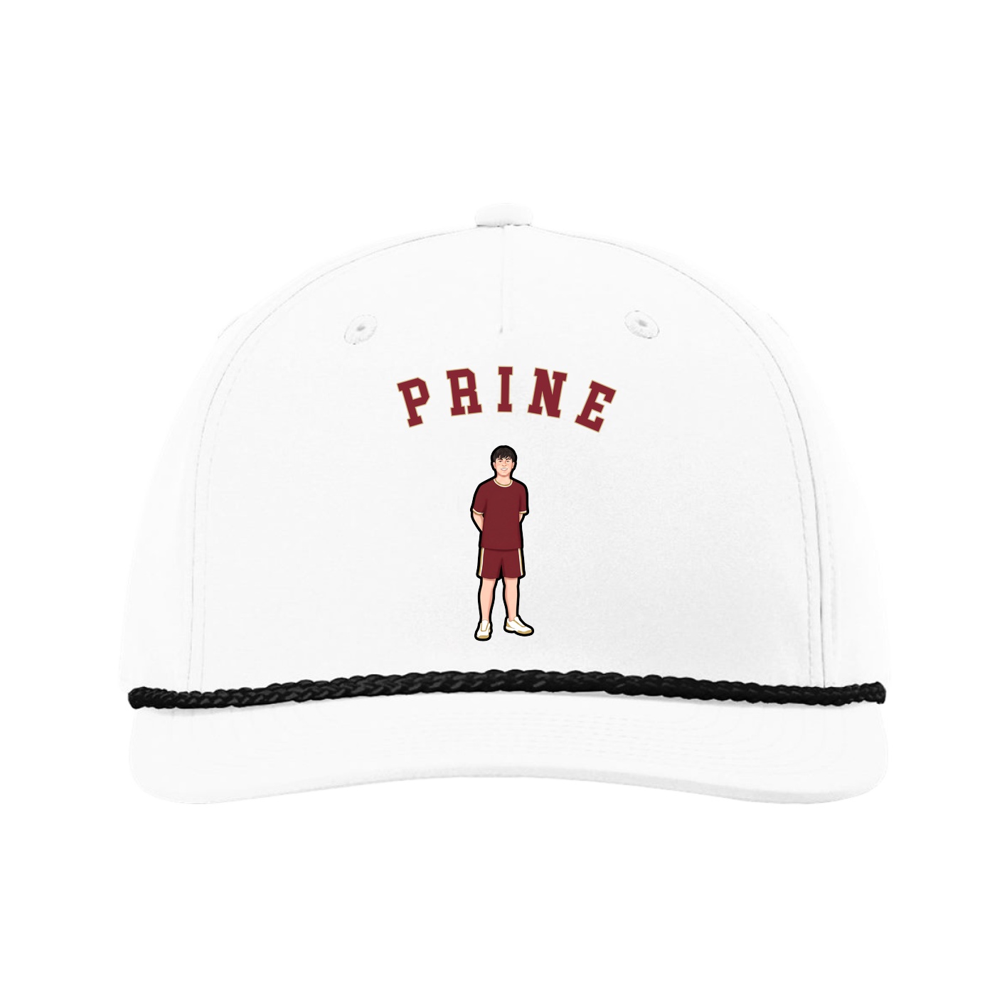 Five-Panel Classic Rope Cap — Shirsey Arch in White