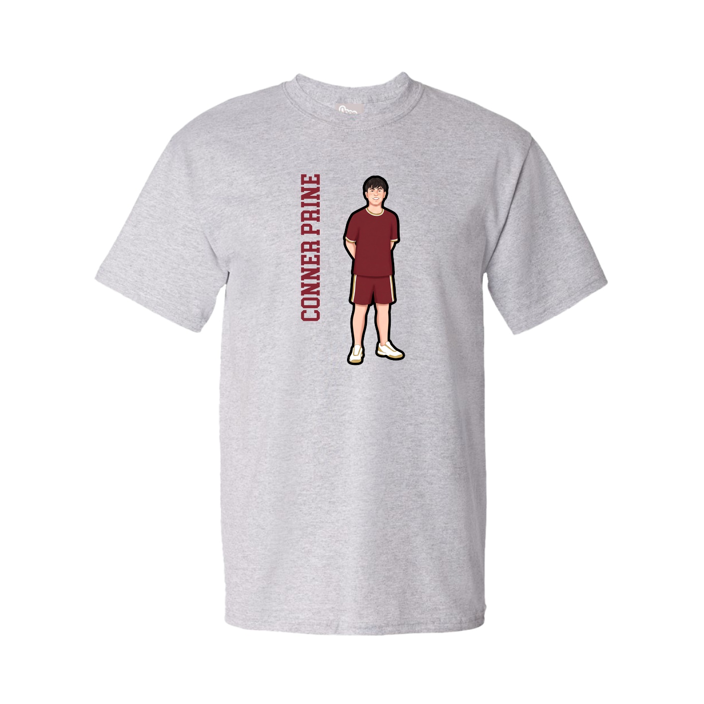 Tee — Name Vertical in Grey
