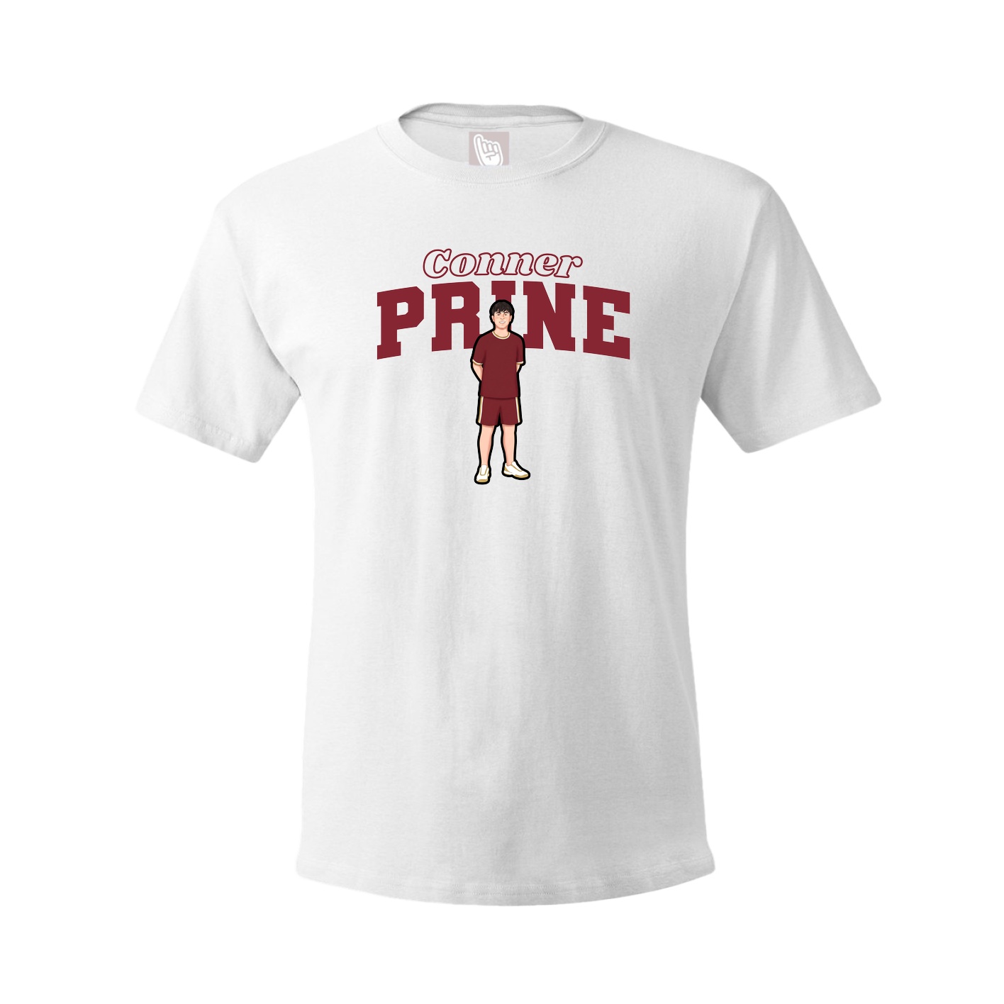 Youth Tee — Name Arch in White
