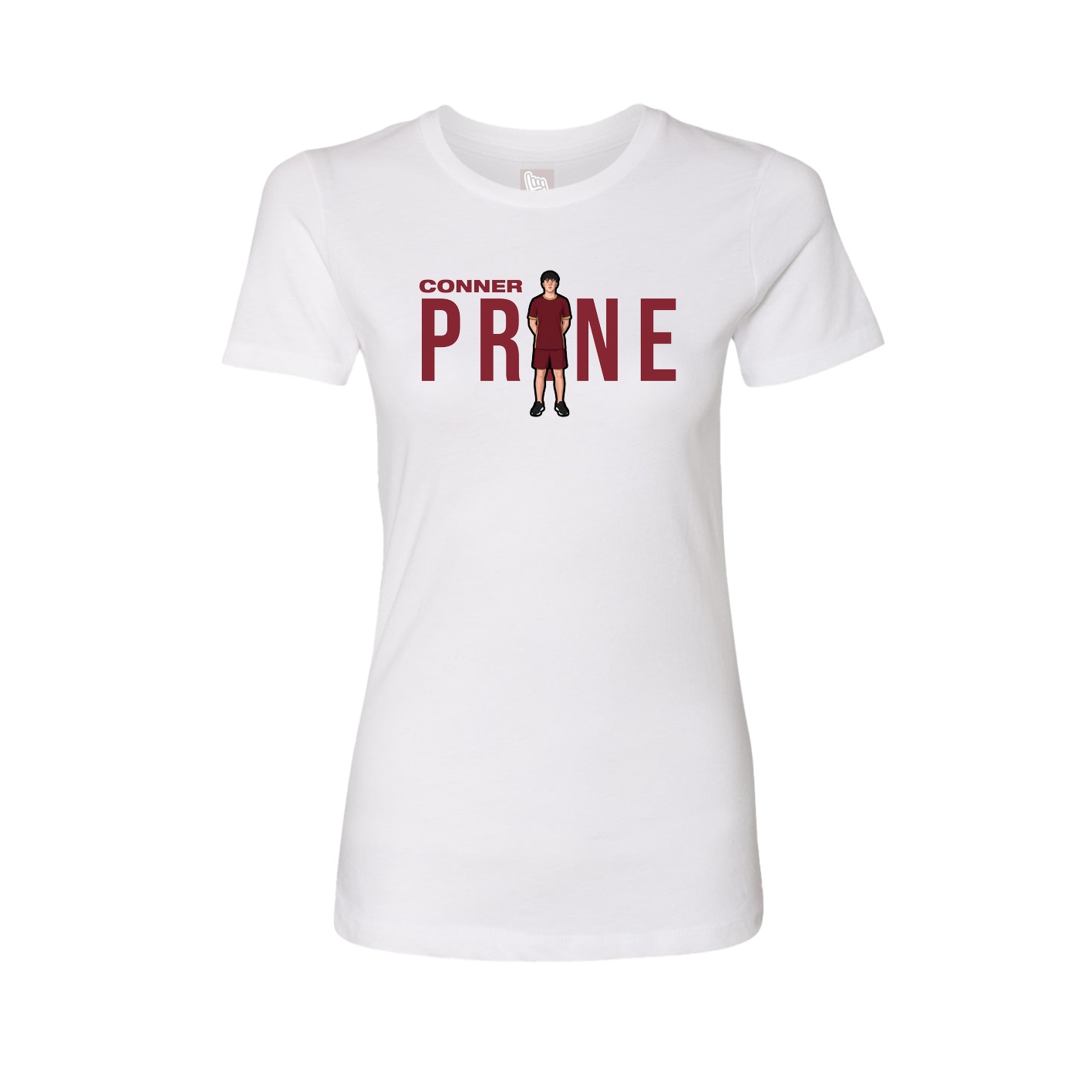 Fitted Women's Tee — Player Name in White