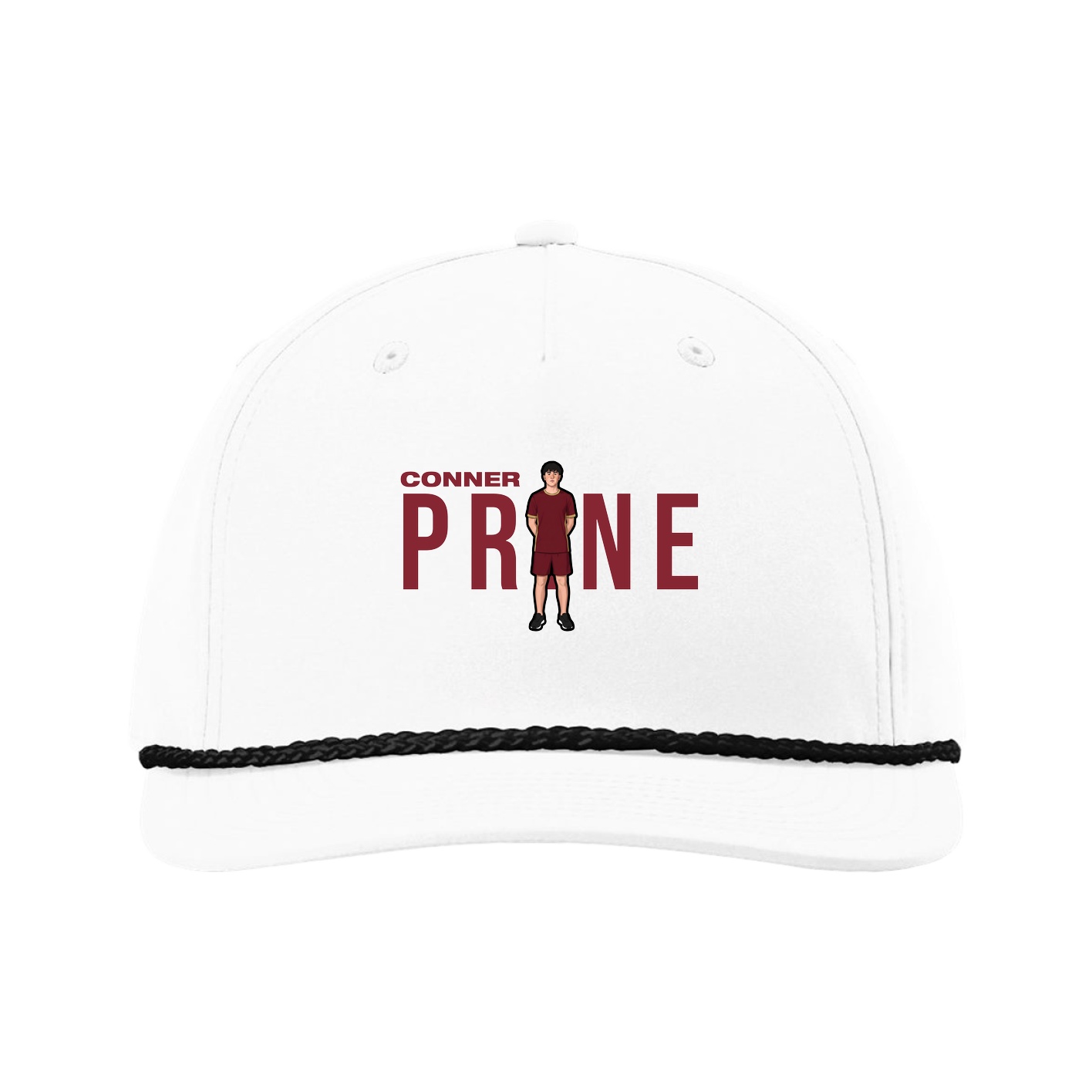 Five-Panel Classic Rope Cap — Player Name in White