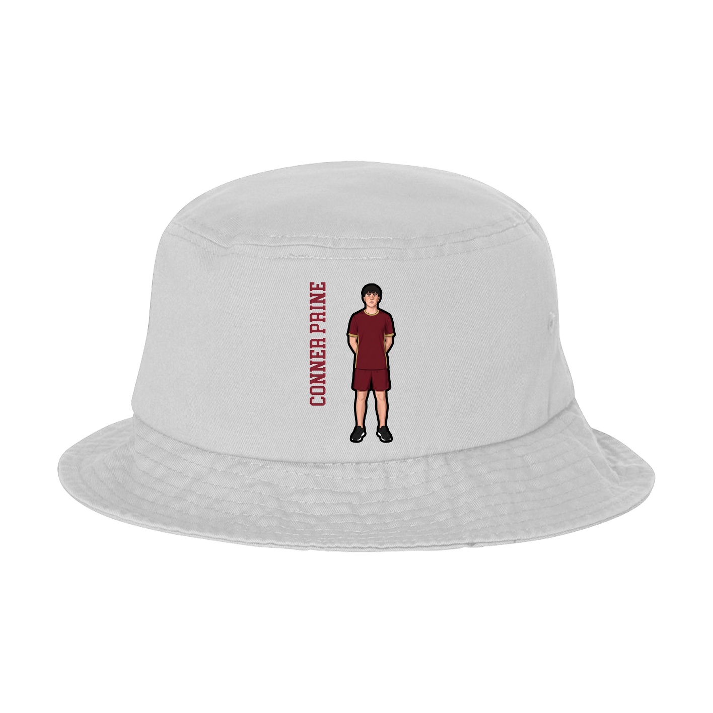 Bucket Cap — Name Vertical in White
