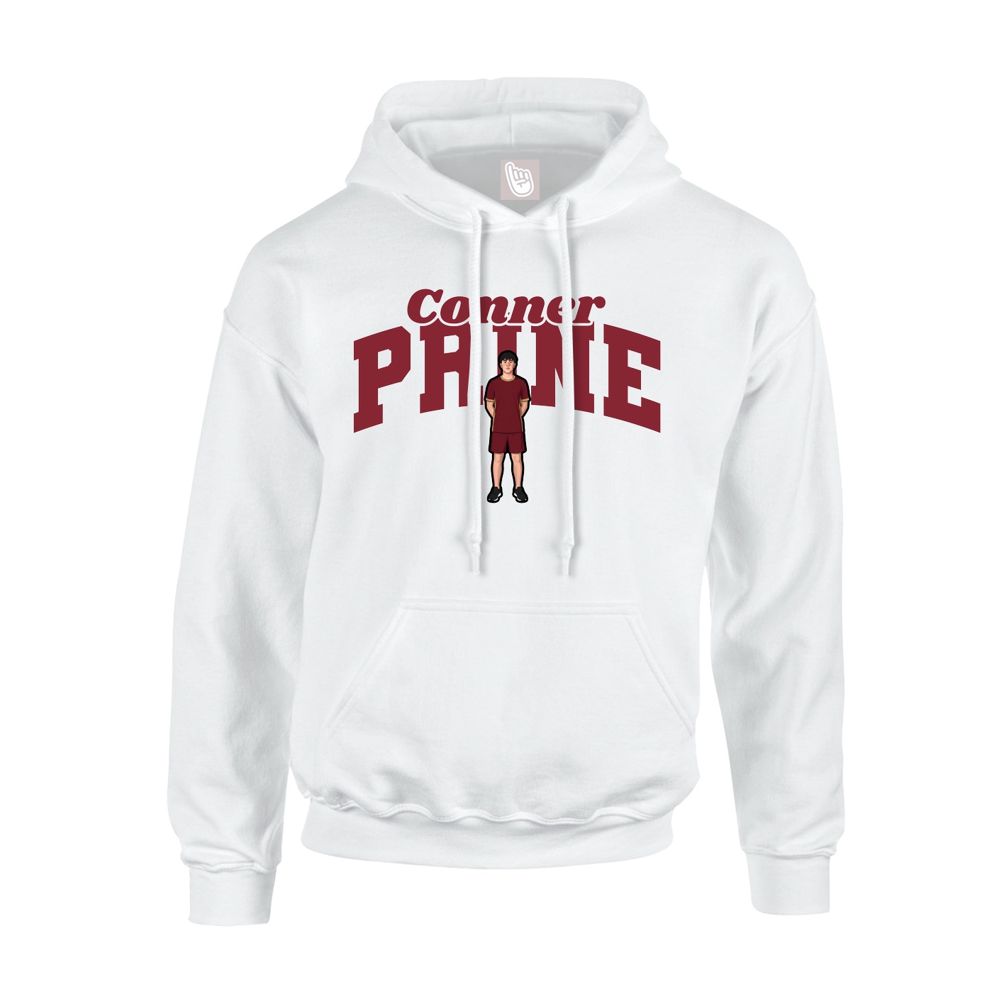 Youth Hoodie — Signature Arch in White