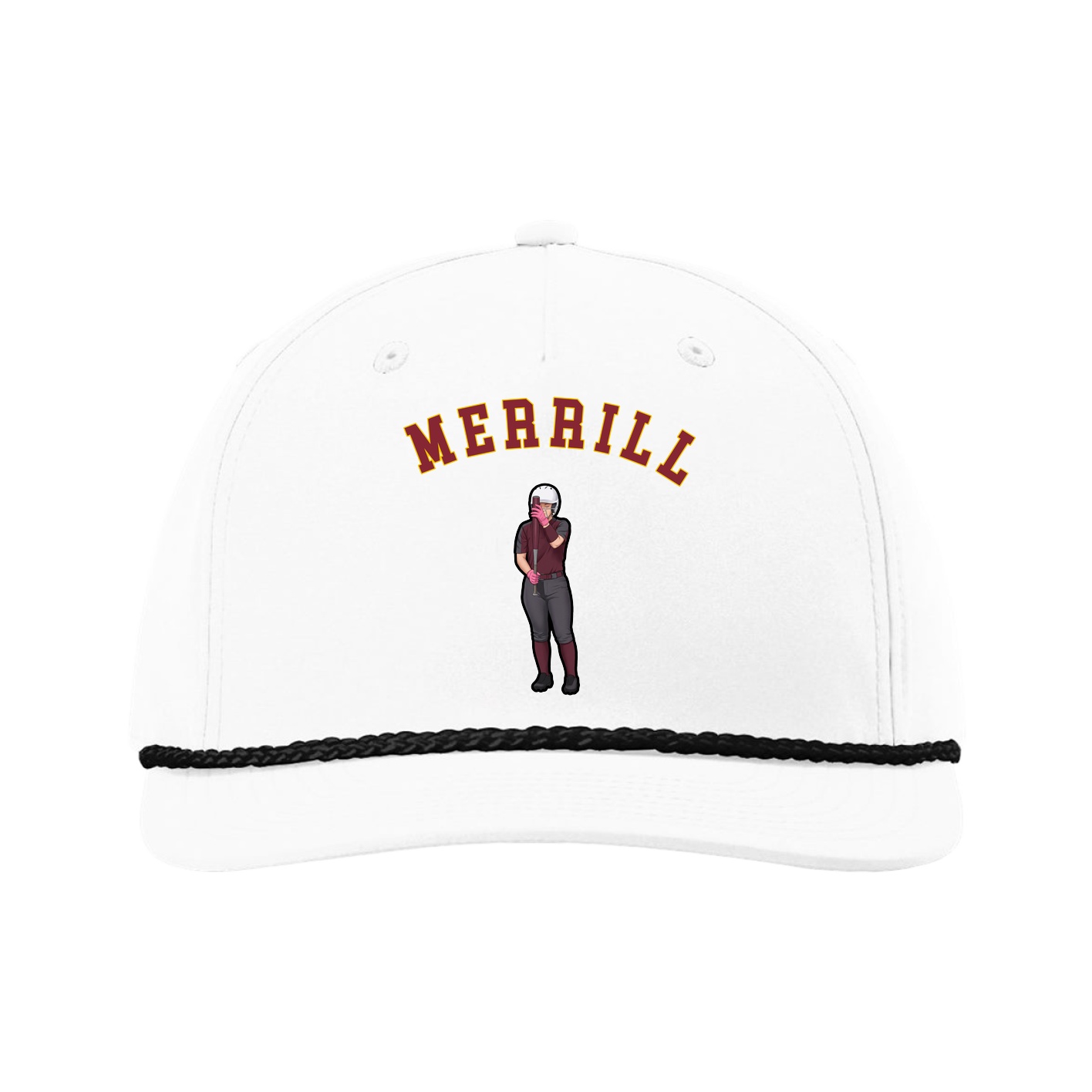 Five-Panel Classic Rope Cap — Shirsey Arch in White
