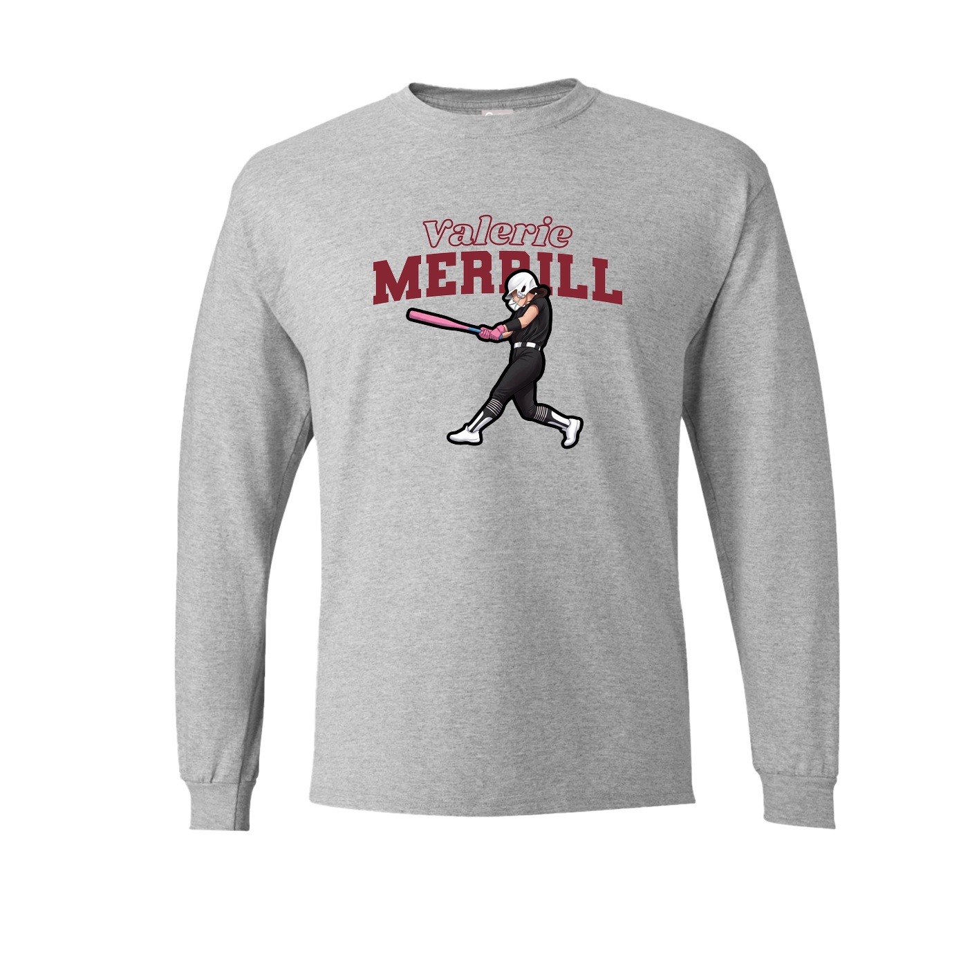 Long Sleeve Tee — Name Arch in Grey