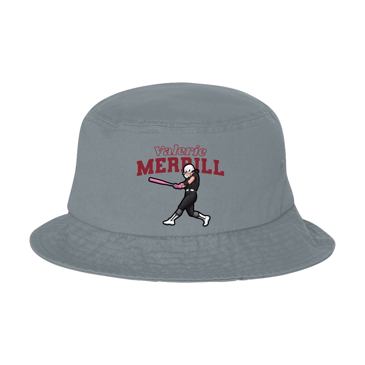 Bucket Cap — Name Arch in Grey