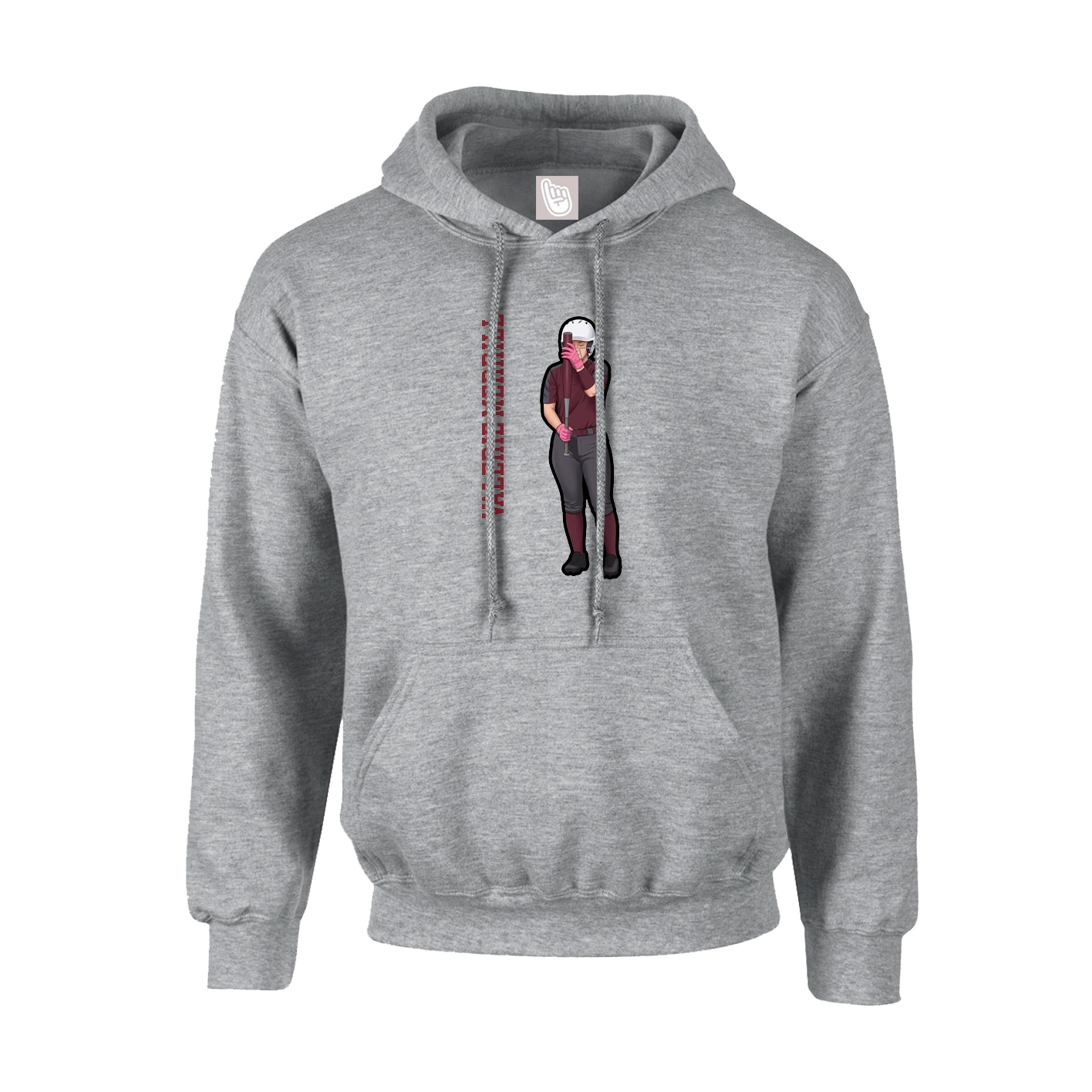 Hoodie — Name Vertical in Grey