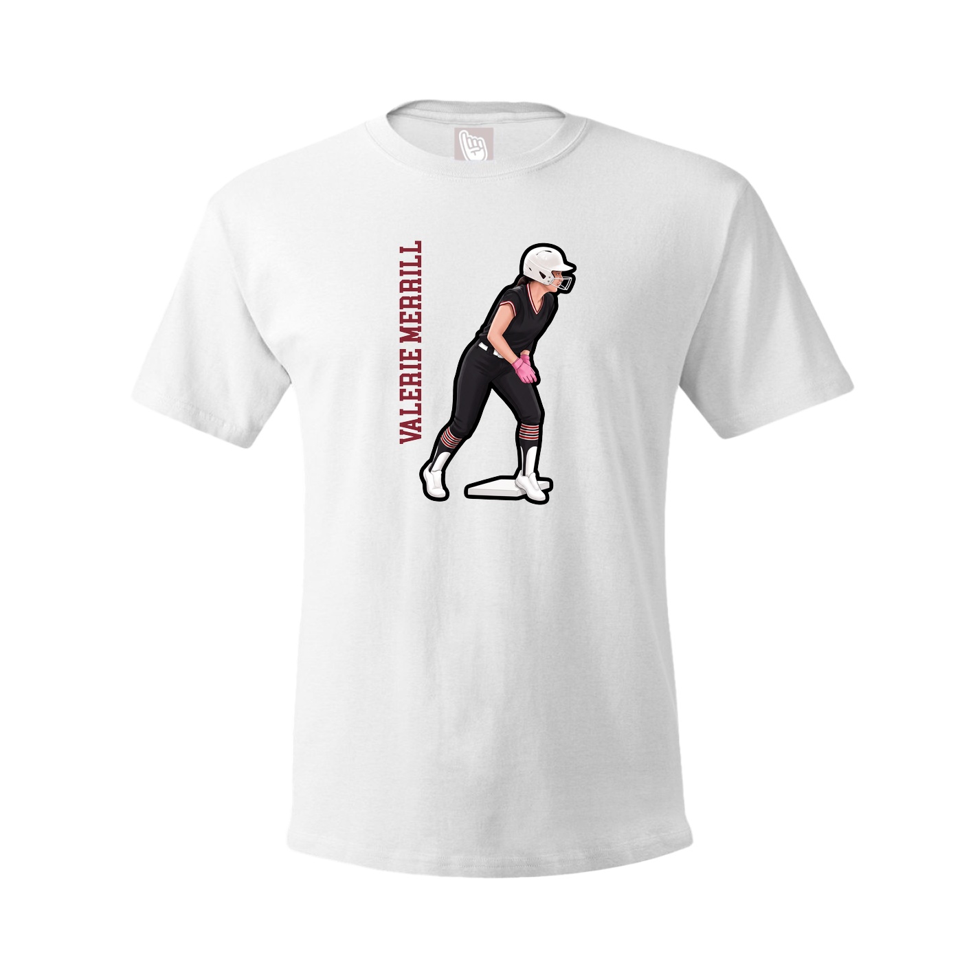 Tee — Name Vertical in White