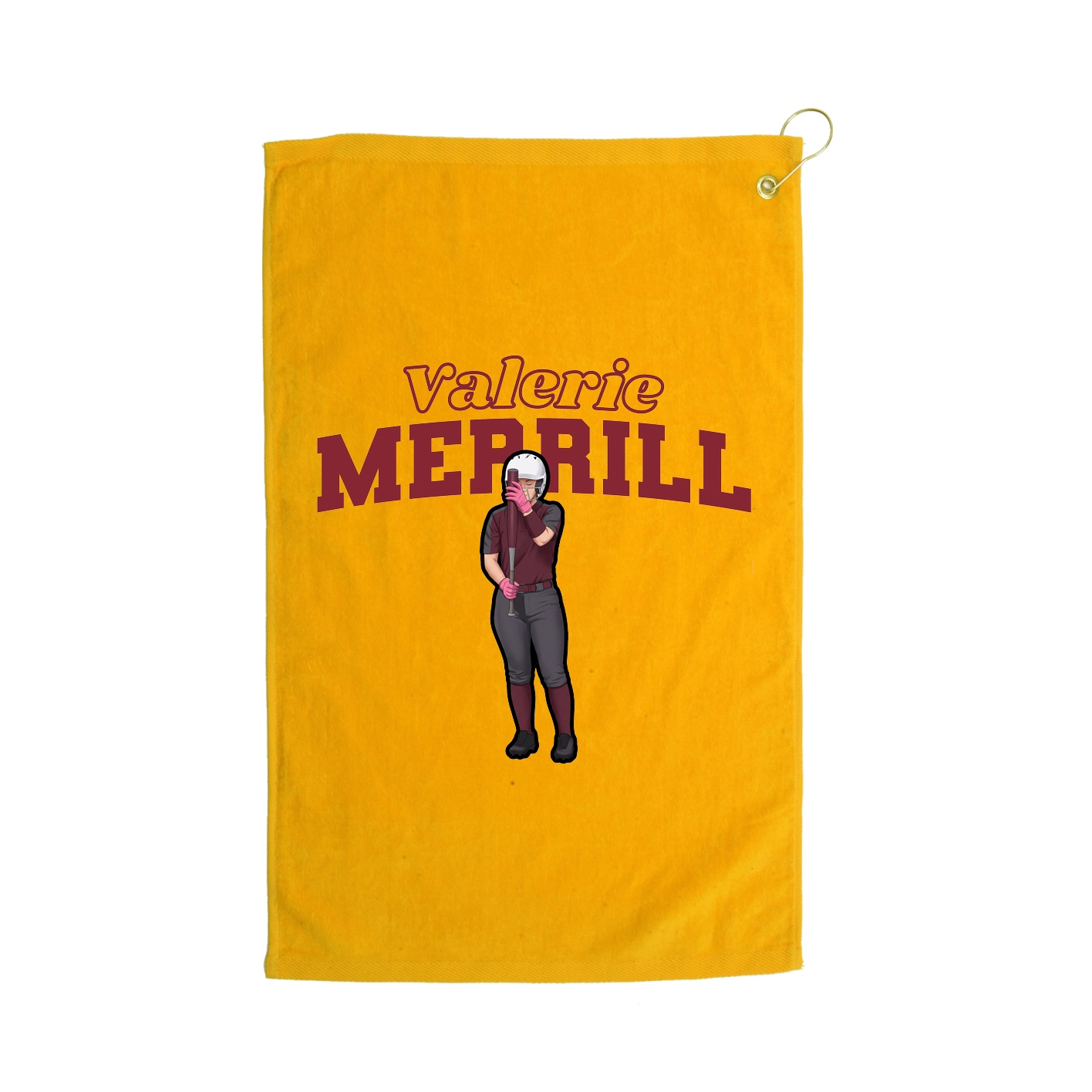 Golf Towel — Name Arch in Gold