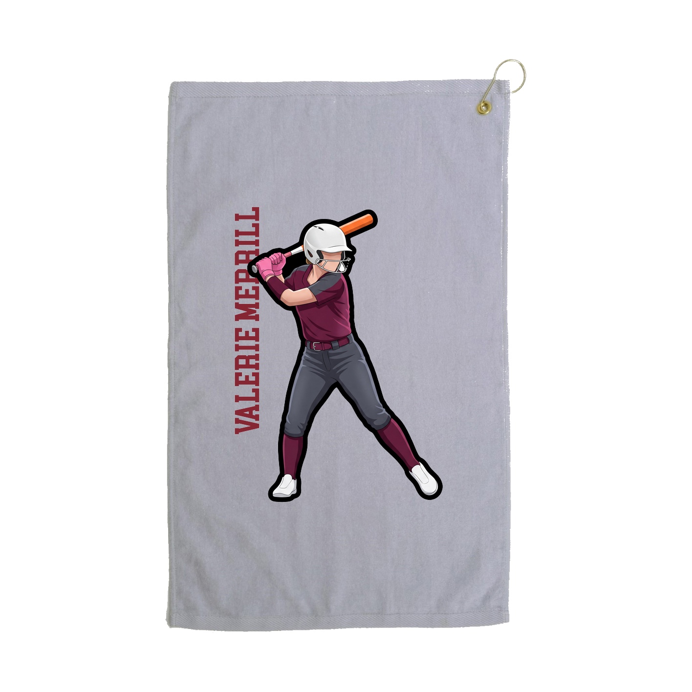Golf Towel — Name Vertical in Grey