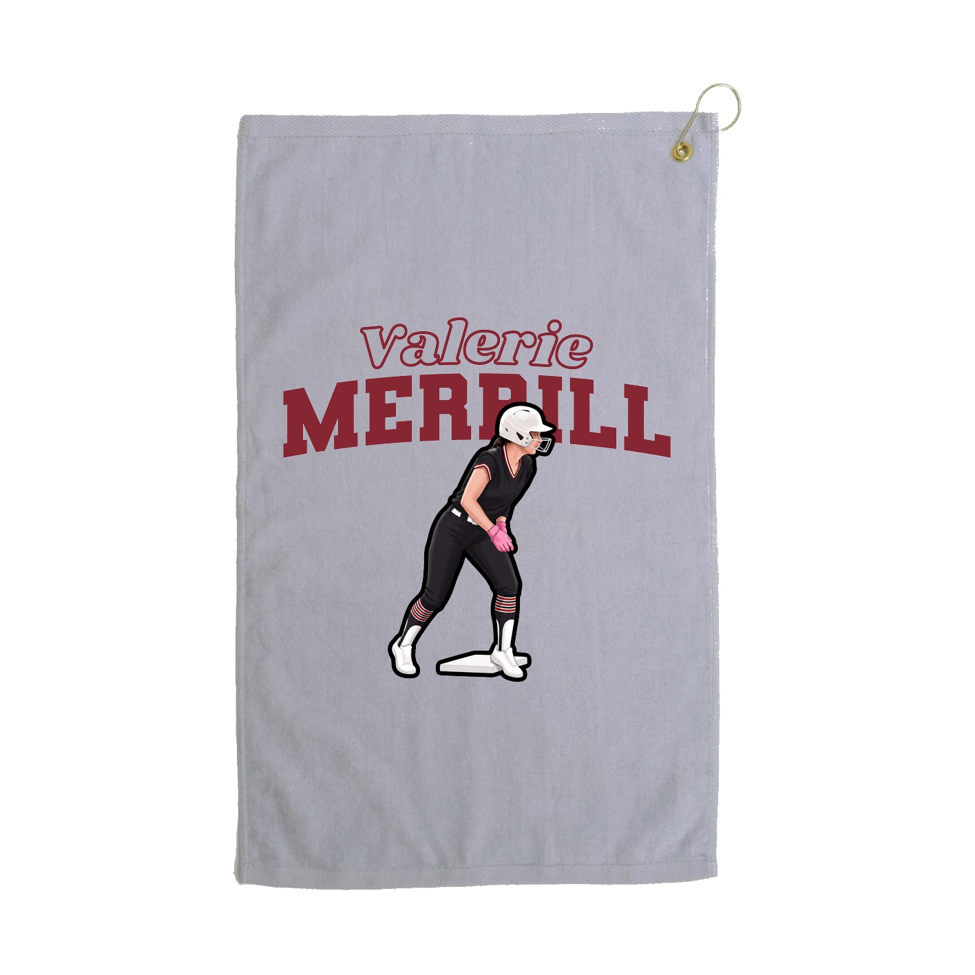 Golf Towel — Name Arch in Grey