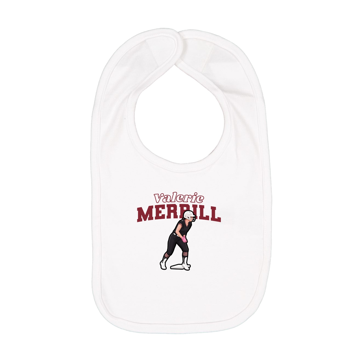 Infant Bib — Name Arch in White