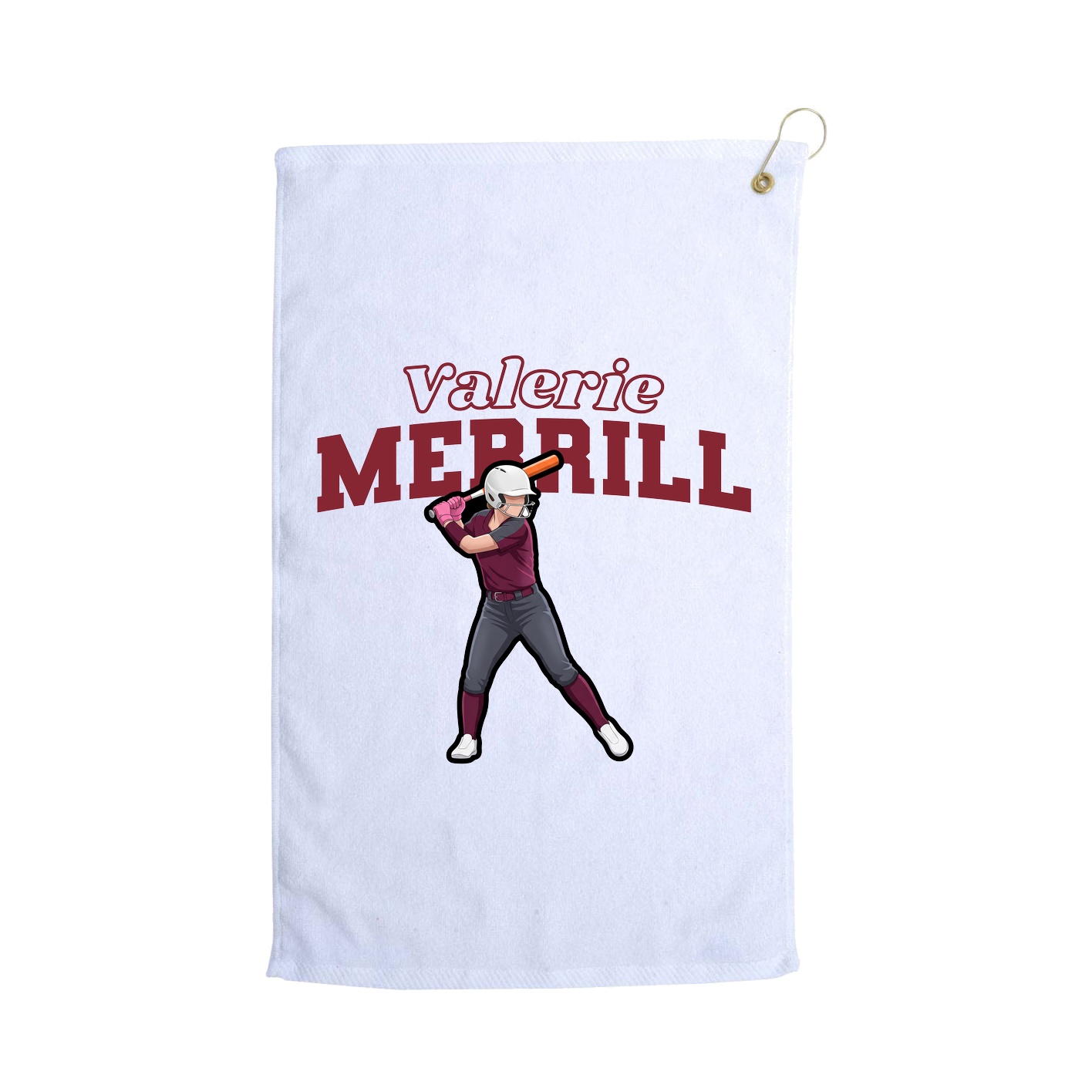 Golf Towel — Name Arch in White