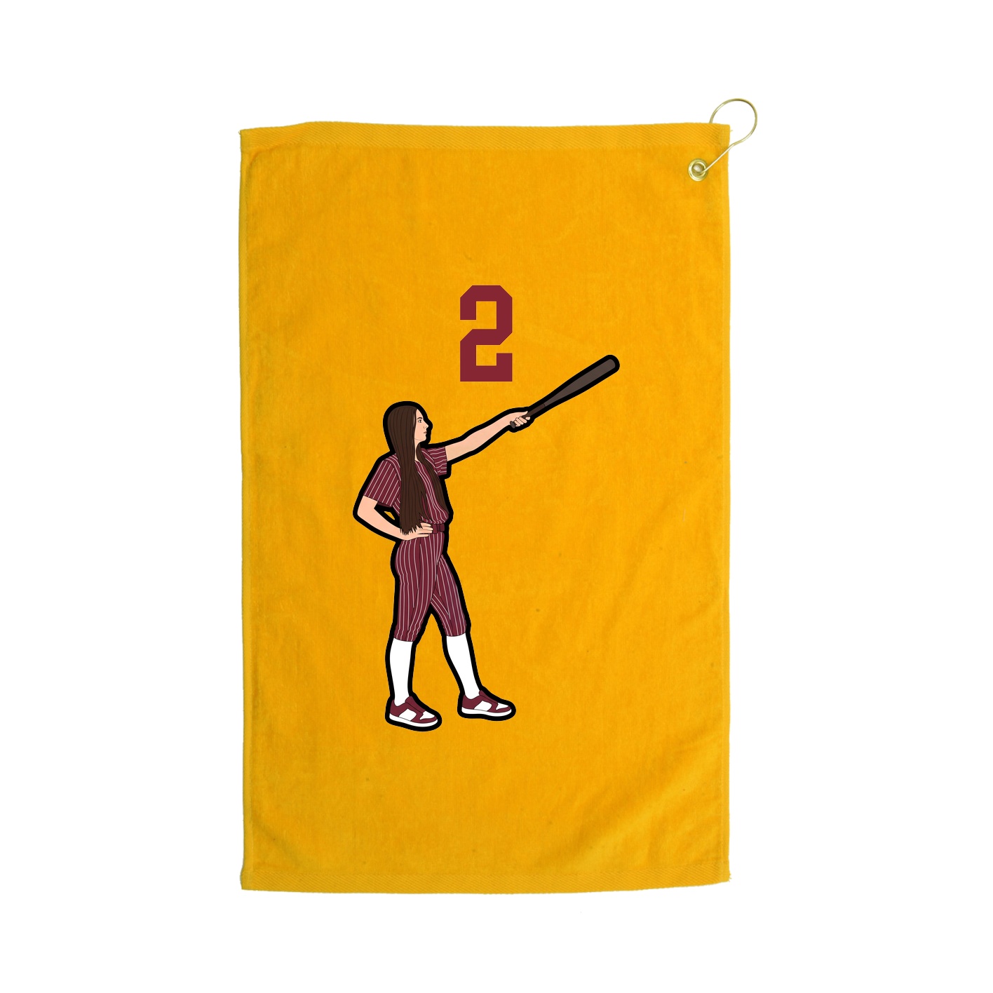 Golf Towel — Number Top in Gold