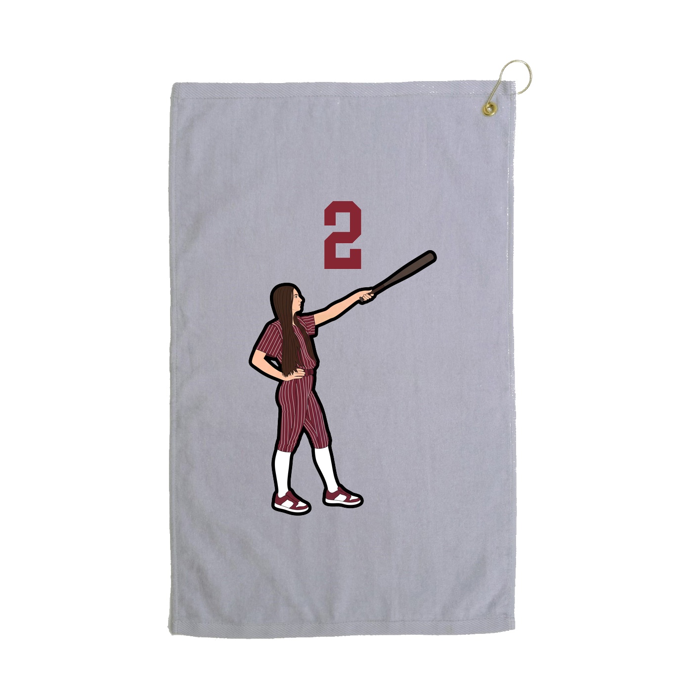 Golf Towel — Number Top in Grey