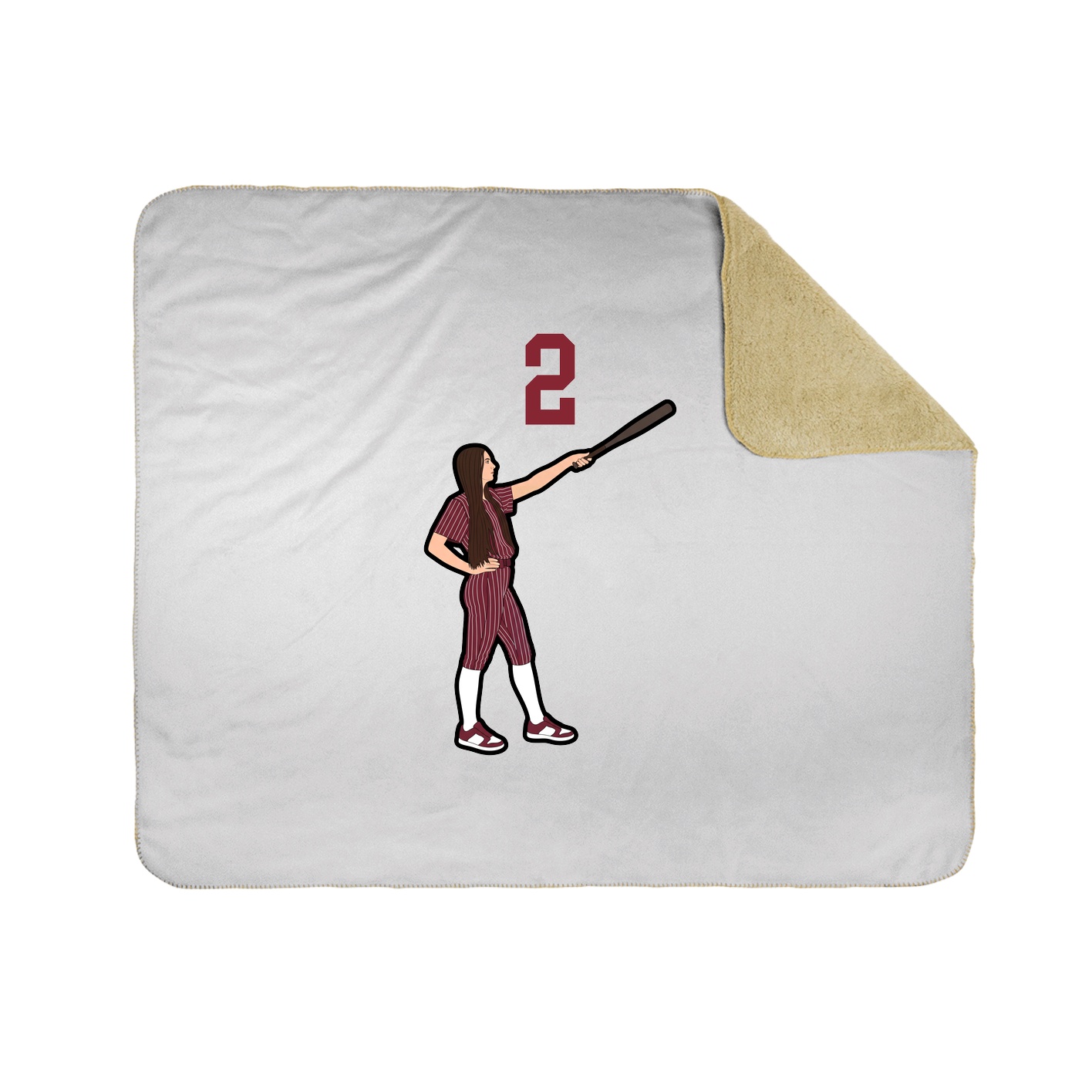 Throw Blanket — Number Top in White