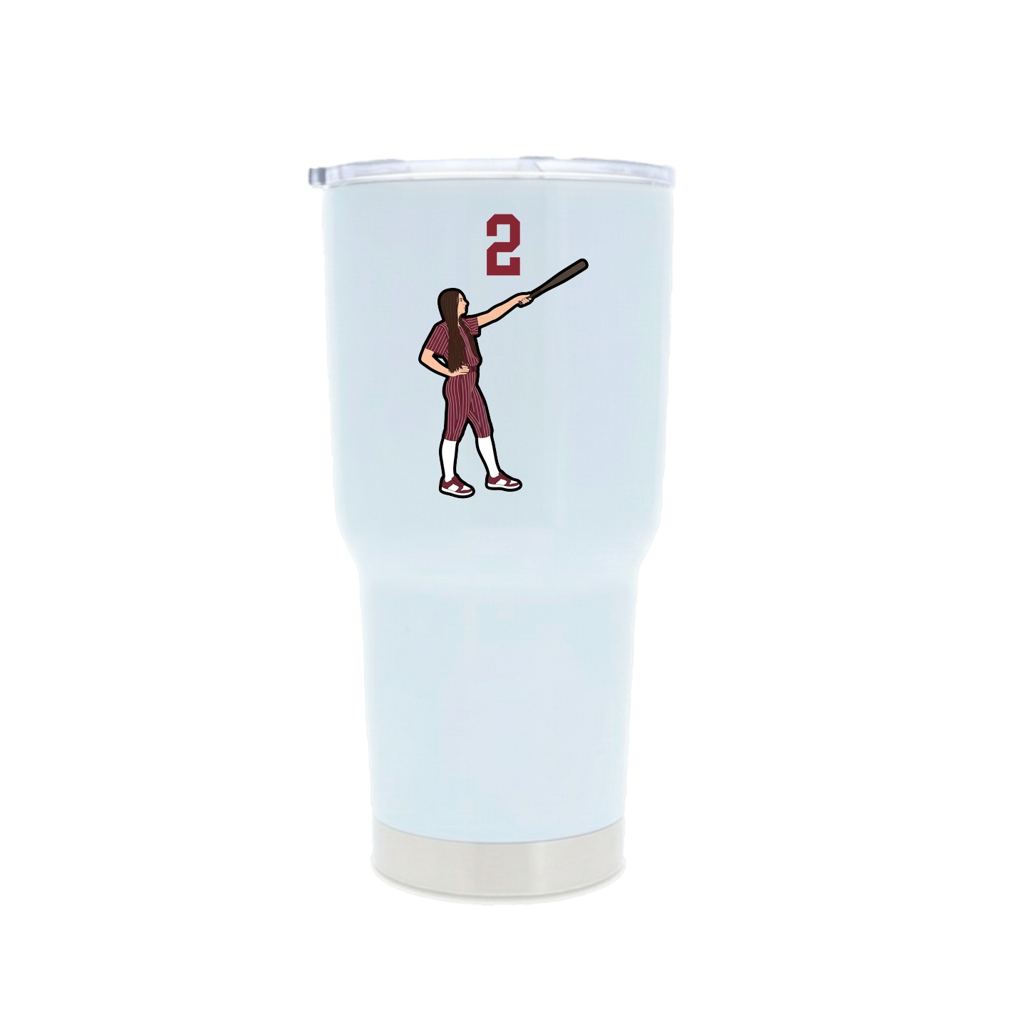 30oz Stainless Steel Tumbler — Number Top in White