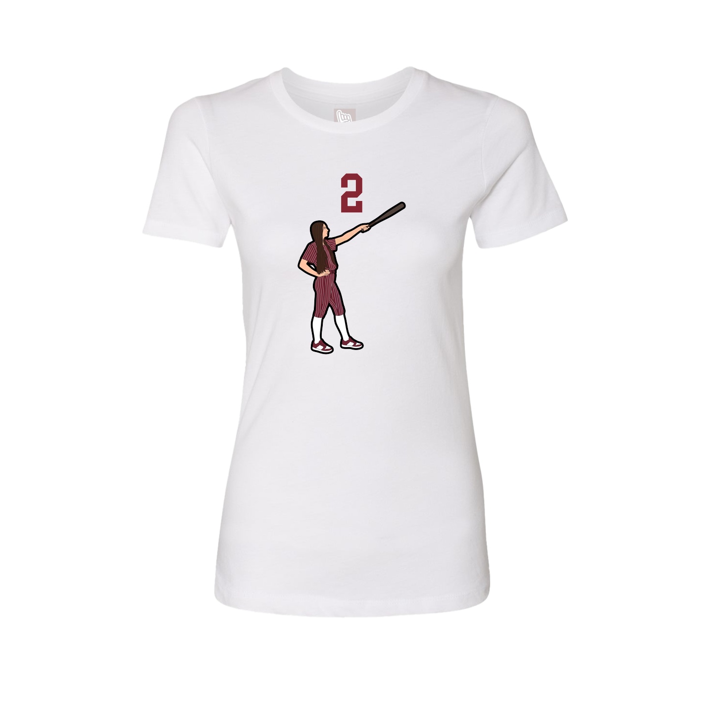 Womens Tee — Number Top in White